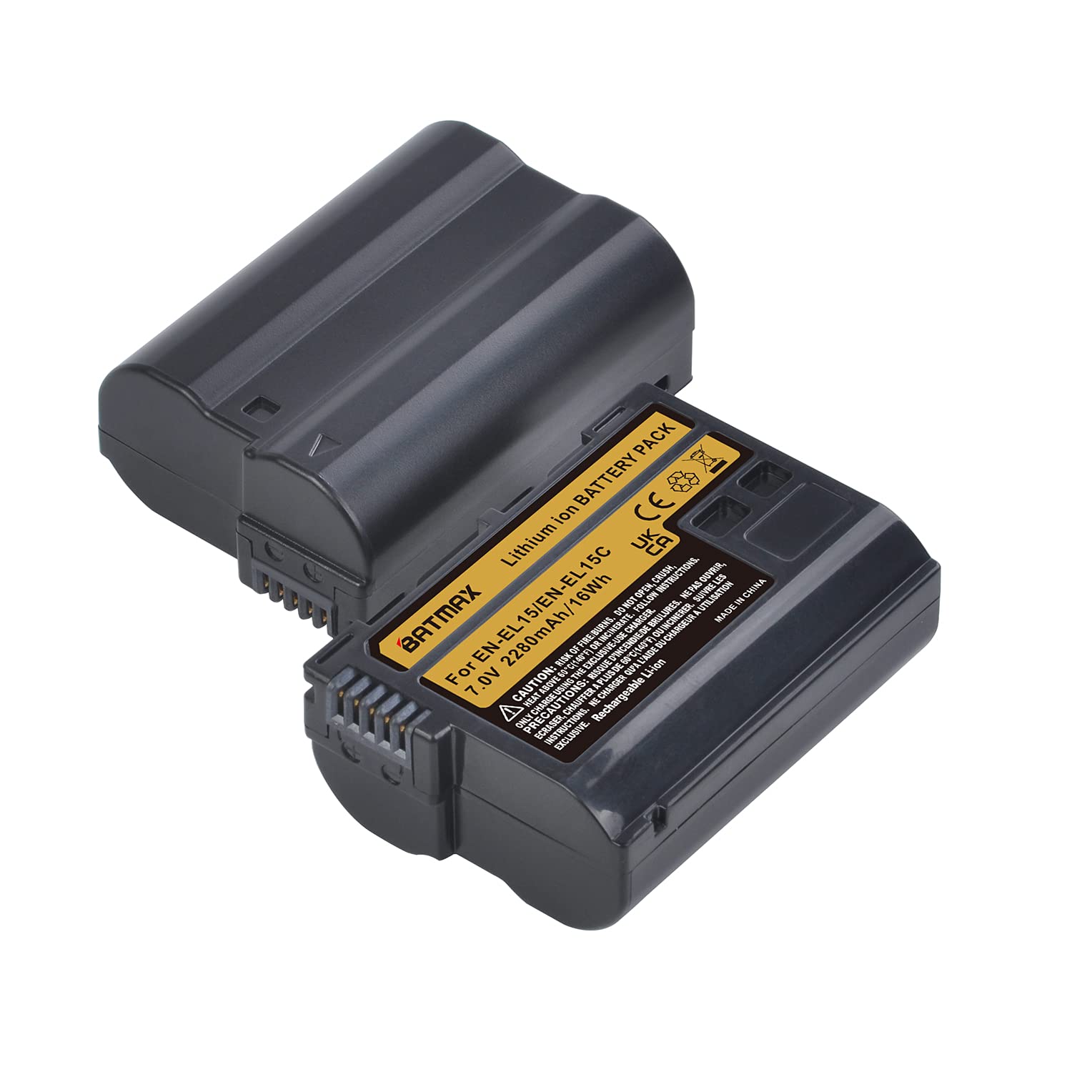 Batmax 2Pcs 2280Mah En El15 En El15B En El15C Battery For Nikon Z5, Z6, Z6 Ii, Z7, Z7Ii D780, D850, D7500, 1 V1, D500, D600, D61