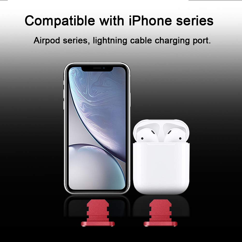 Viwieu Anti Dust Plugs Covers Compatible With Iphone 14 13 12 11 Mini Plus Pro Max Ipad Airpods 2 Pack, Metal Dust Guard Charms