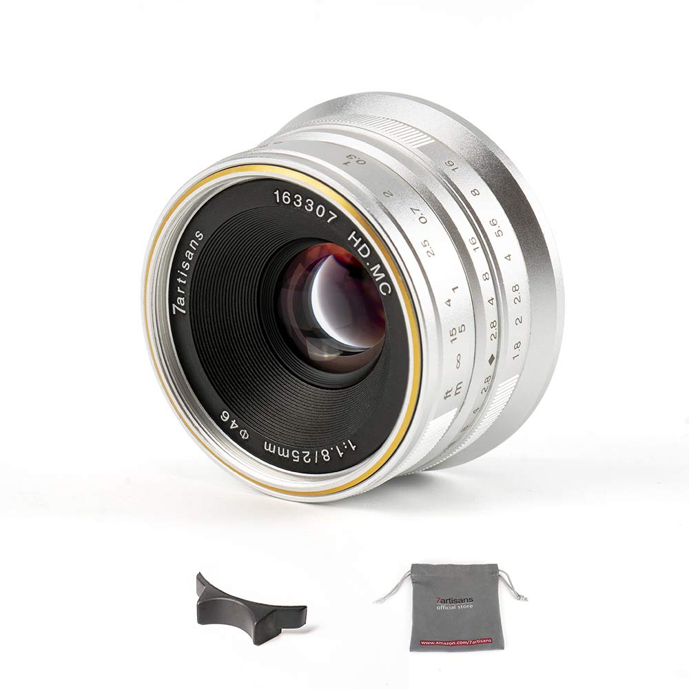 7artisans 25mm F1.8 APS-C Manual Focus Lens for Sony Emount Cameras Like A7 A7II A7R A7RII A7S A7SII A6500 A6300 A6000 A5100 A50