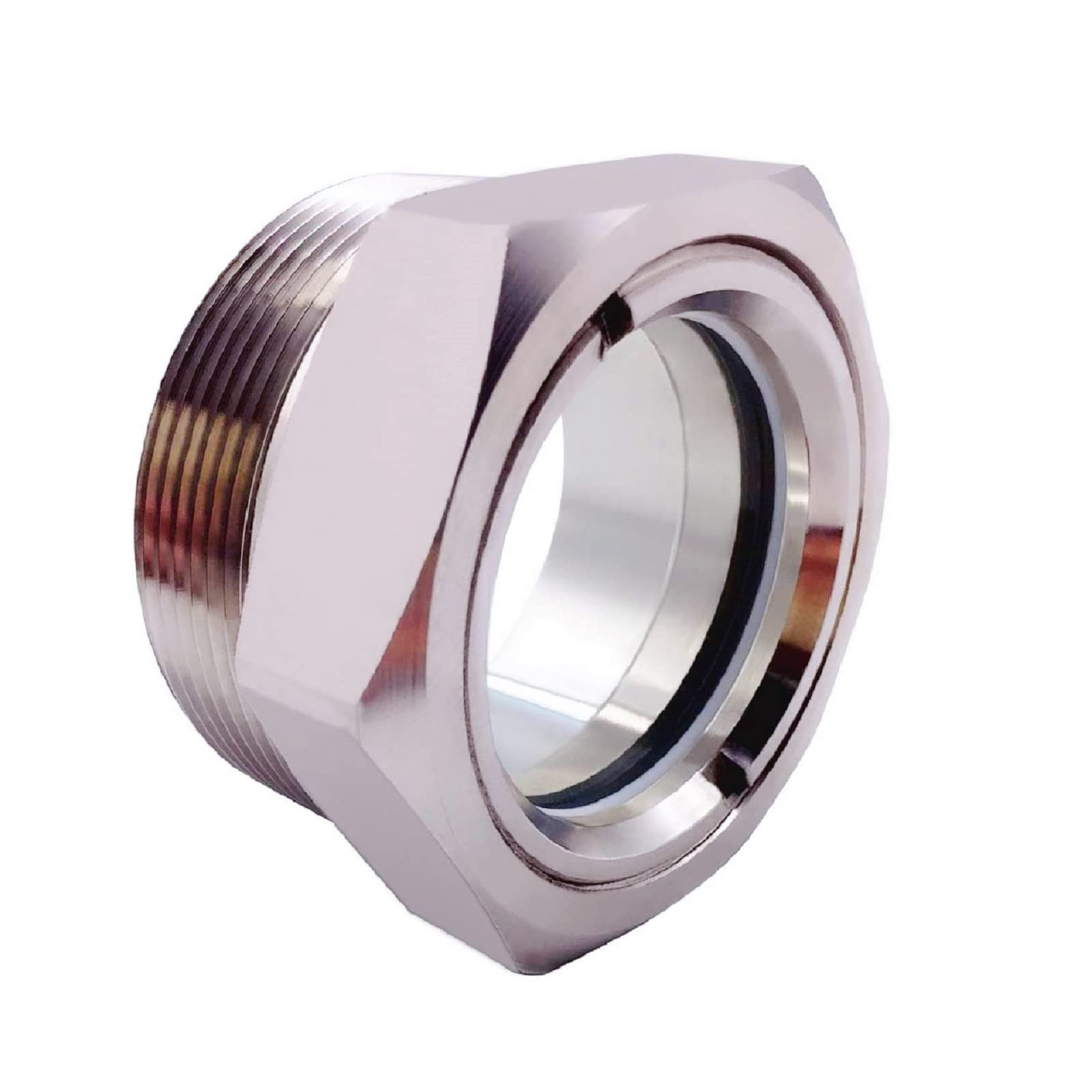 Compressor Oil Sight Glass 2 Inch Npt Male Hex Head Stainless Steel Oil Sight Glass Oil Liquid Level Gauge Sight Glass Oil Indic