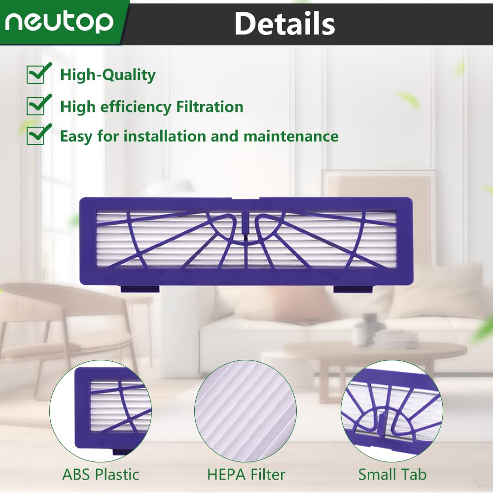 Neutop Replacement Filters Compatible With Neato Connected D3 D4 D Series D75 D80 D85 And Botvac Series 65 70E 75 80 85 Robot Va