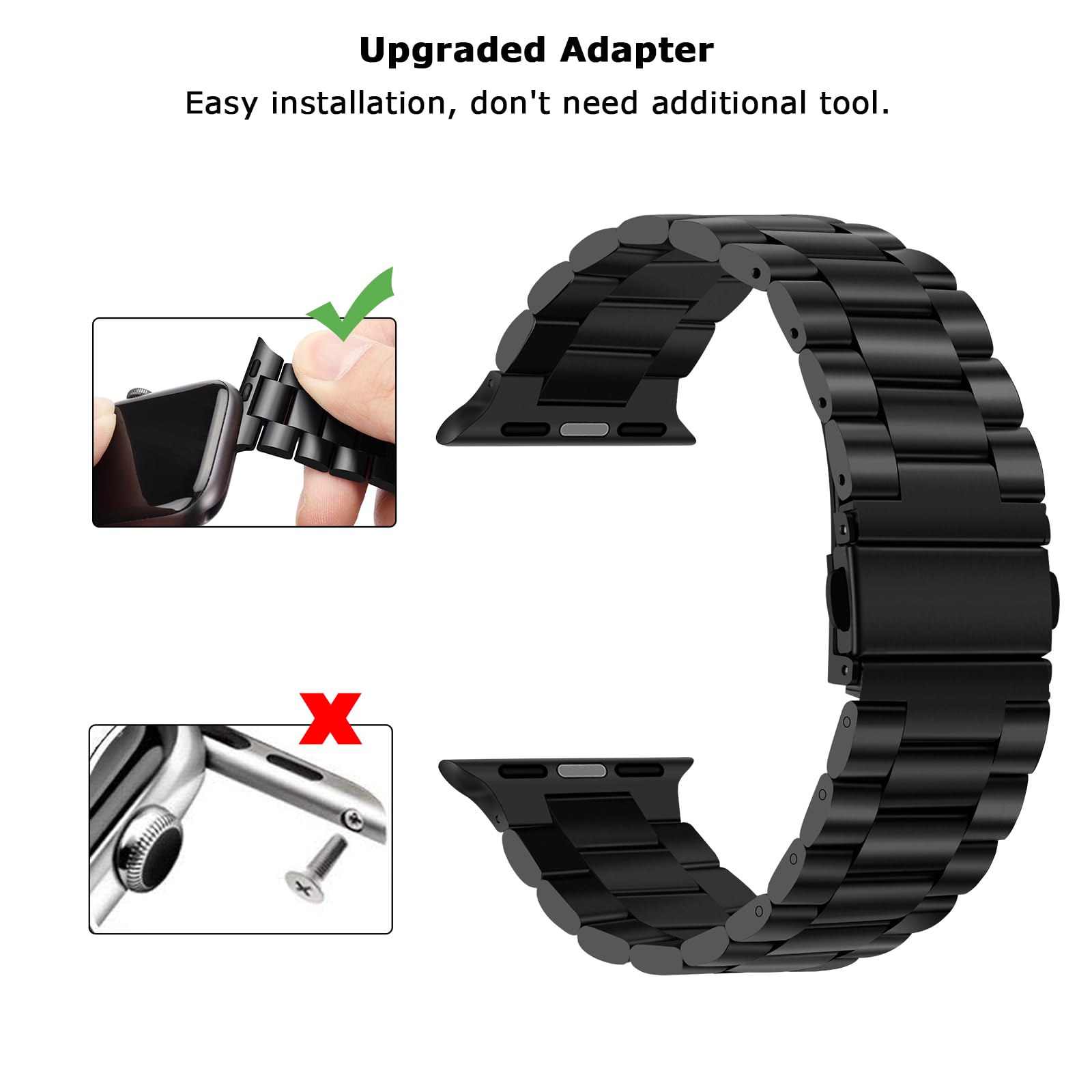 Tasikar Band Compatible With Apple Watch Band 42Mm (Series 10/11) 41Mm 40Mm 38Mm Premium Stainless Steel Metal Replacement Strap