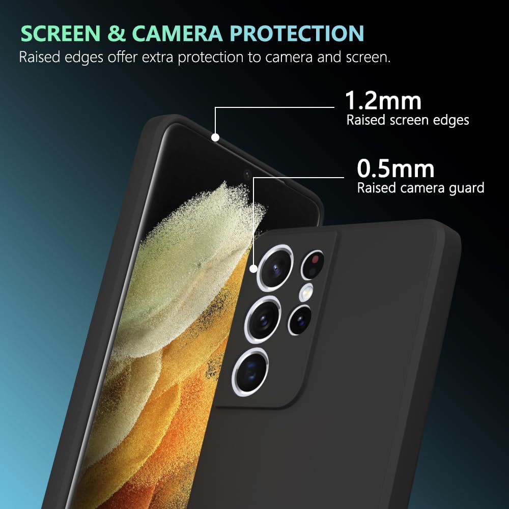 Wogroo For Samsung Galaxy S21 Ultra Case Black, Scratch Resistant With Soft Touch, Slim Thin Phone Cover For Samsung Galaxy S21