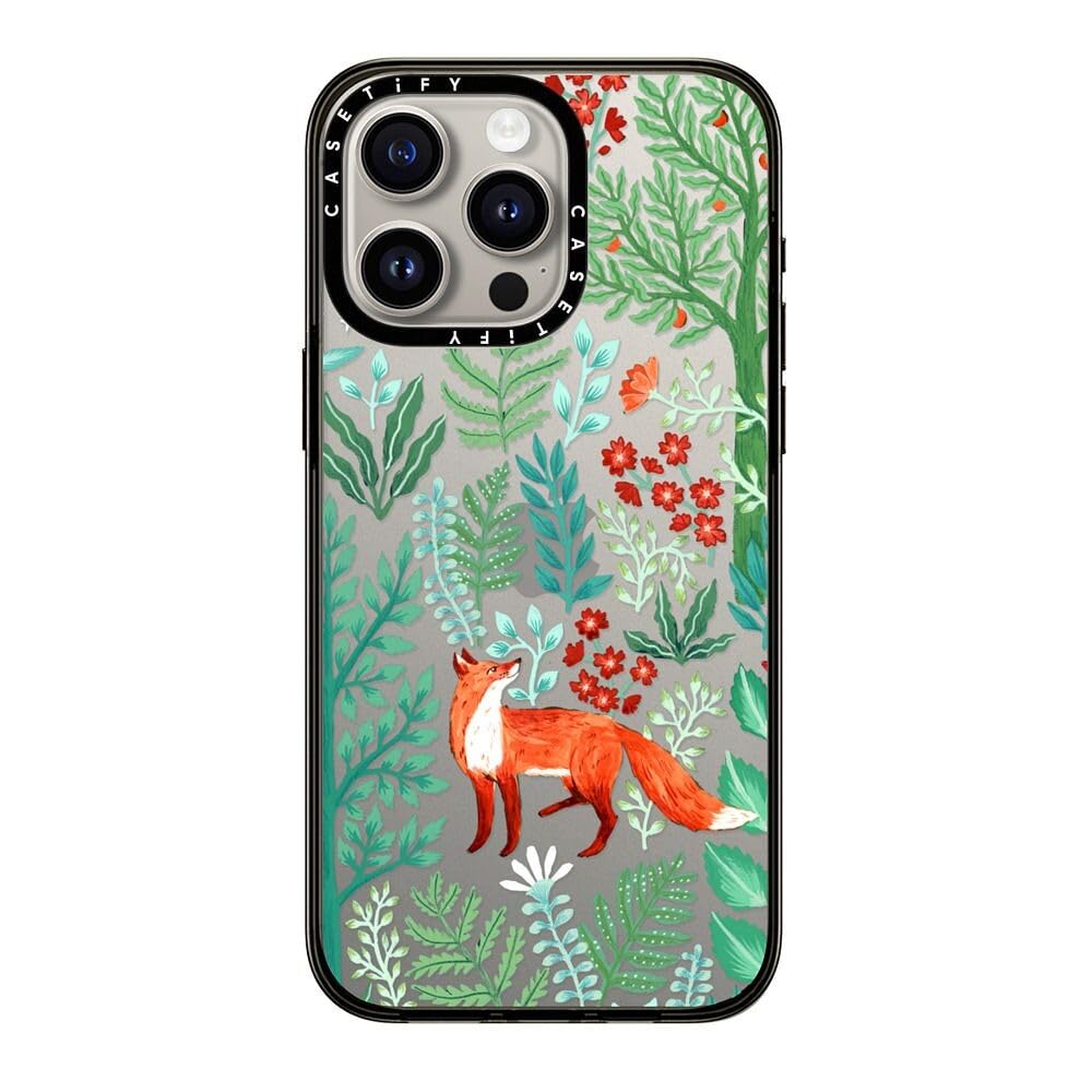 Casetify Compact Case For Iphone 15 Pro Max [2X Military Grade Drop Tested / 4Ft Drop Protection]   Fox In The Woods   Clear Bla