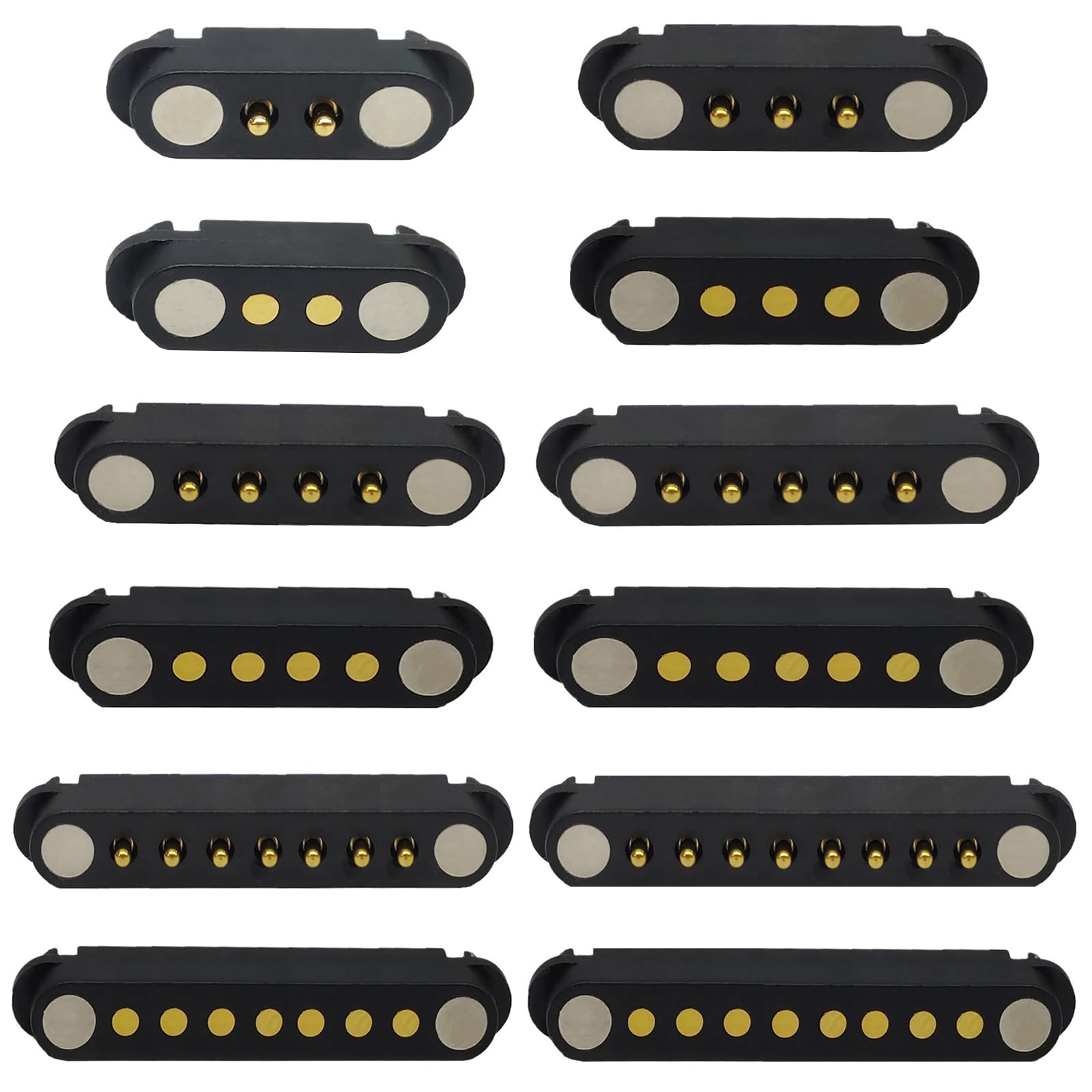 2 Pair Magnetic Pogo Pin Connector, 2/3/4/5P 2A Pogopin Magnetic Connector Male+Female 2.54/2.5 Mm Through Holes Spring Loaded C