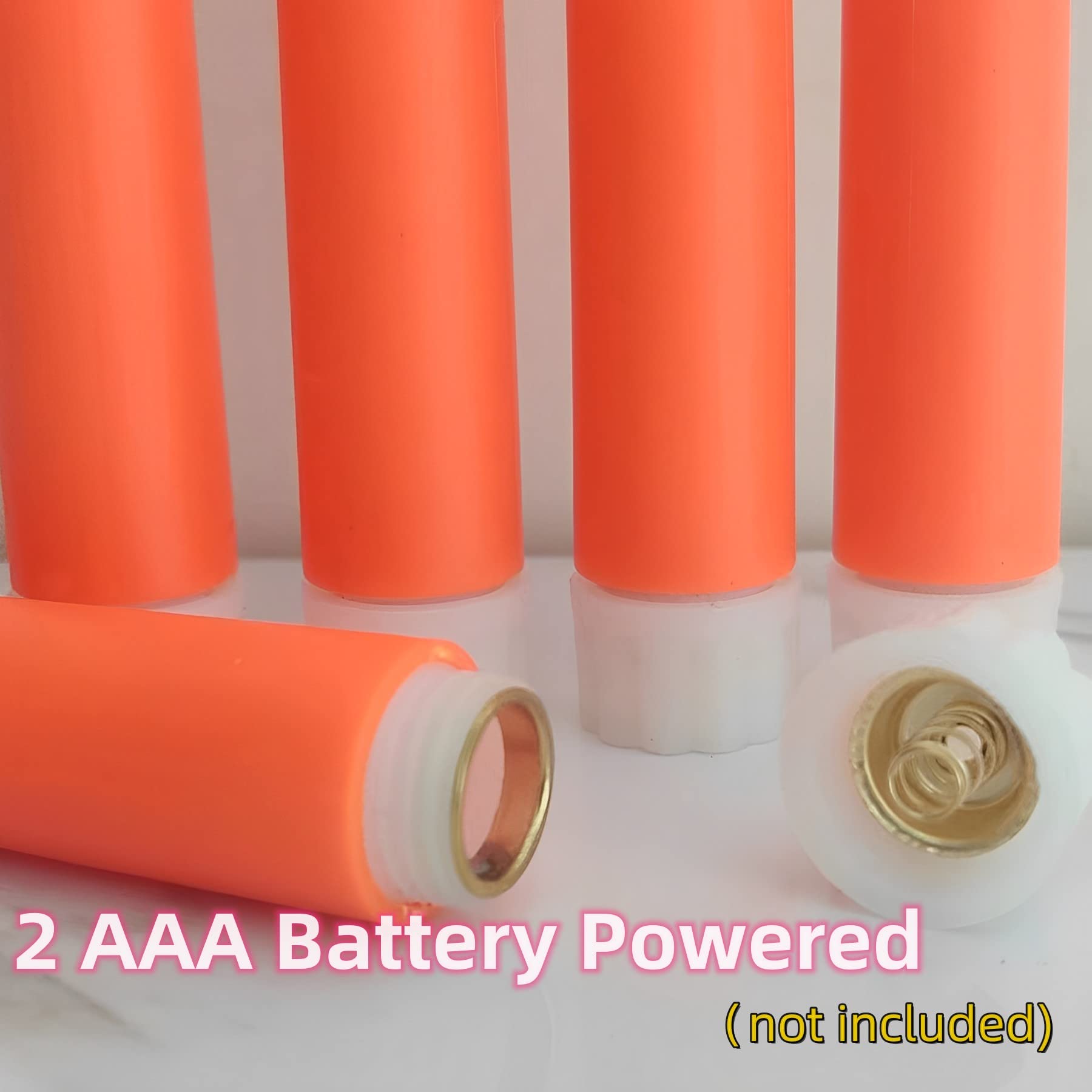 Ni Jasw Orange Flameless Taper Candles With Remote Timer, Flickering Battery Fall Thanksgiving Led Candlesticks Set Of 6