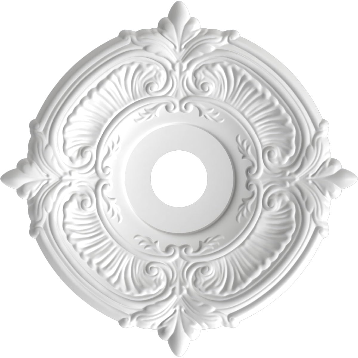 Ekena Millwork Cmp19Atfsm Attica Thermoformed Pvc Ceiling Medallion (Fits Canopies Up To 6 3/4), 19Od X 3 1/2Id X 1P, Universal