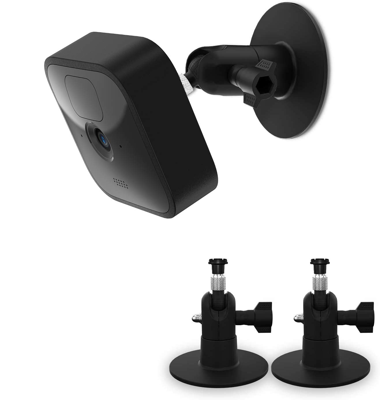 Holaca Screwless Wall Mount Brackrt For Blink Outdoor 4/3 Camera Blink Xt2/Xt Blink Indoor Blink Mini2/1, Easy To Install, No Tools Needed, No Drilling, Strong 3M Adhesive Mount Kit(Black 2 Pack)