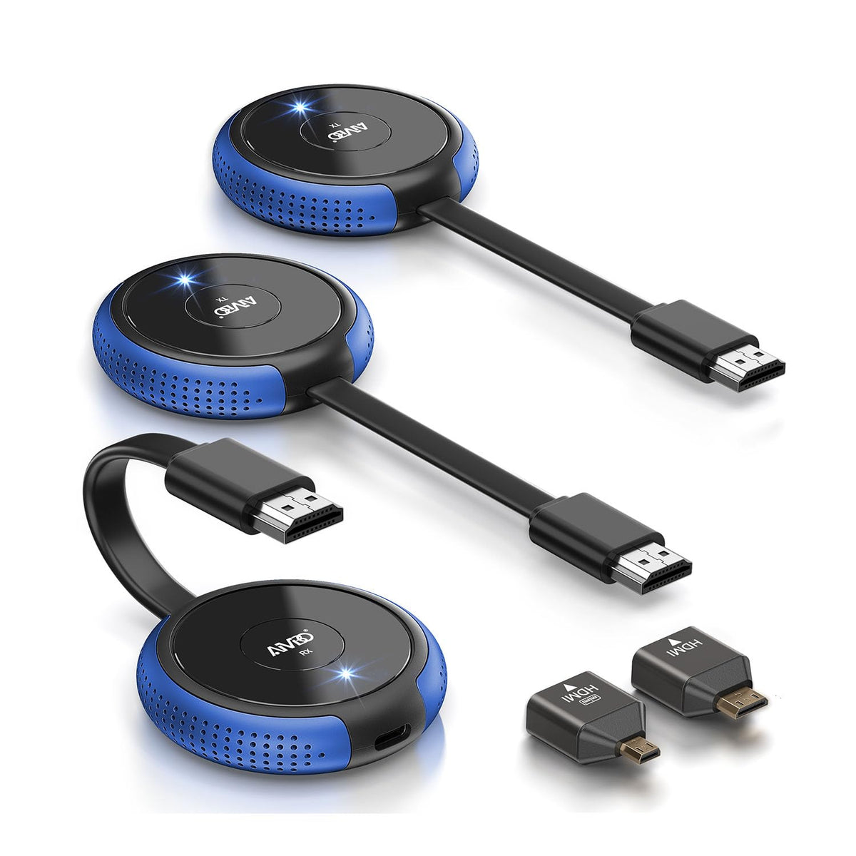Timbootech 4K Wireless Hdmi 2 Transmitters & 1 Receiver, 2.4/5.8Ghz Hdmi Wireless Multiple Tx, Streaming Video &Audio Extender F
