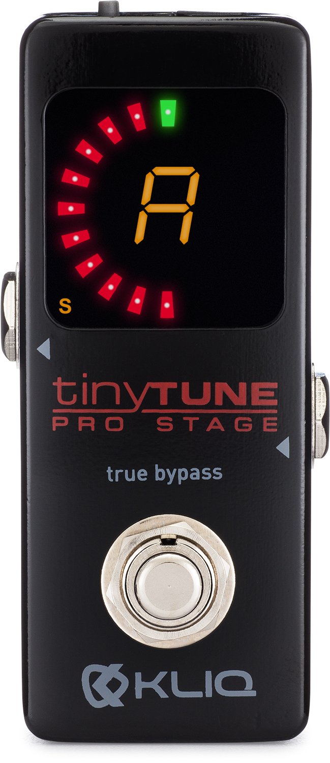 Kliq Tinytune Pro Stage Tuner Pedal For Guitar And Bass With True Bypass Switching, Pitch Calibration And Flat Tuning (Power Sup