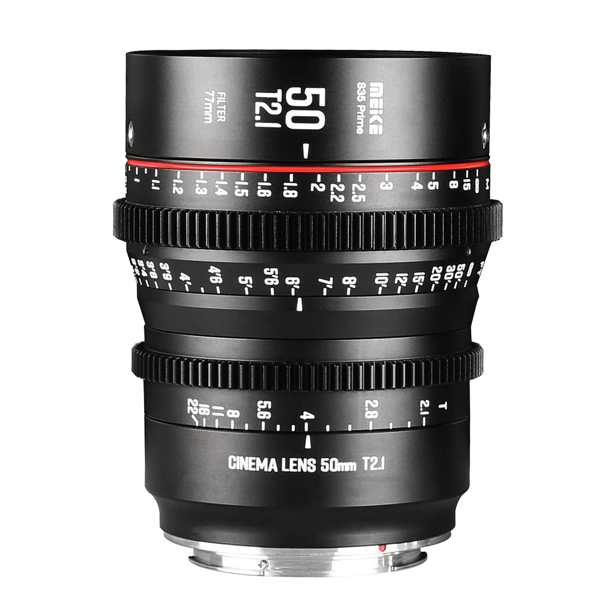 Meike 50Mm T2.1 S35 Manual Focus Wide Angle Prime Cinema Lens For Canon Ef Mount And Cine Camcorder Eos C100 Mark Ii, Eos C200,