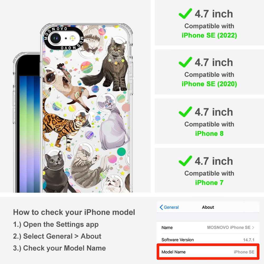 Mosnovo Case For Iphone Se, Iphone 8 & Iphone 7, [Buffertech 6.6Ft Military Grade Drop Protection] [Anti Peel Off Tech] Clear Tp