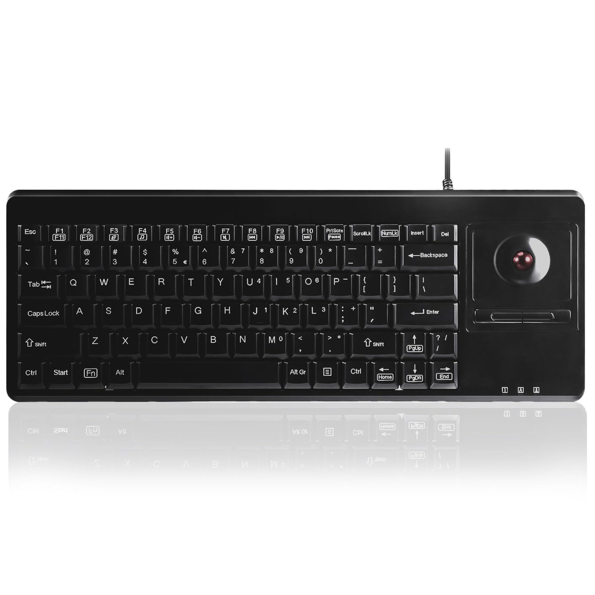 Perixx Periboard 514H Plus Wired Keyboard With Trackball   14.57X5.39X1.02 Inch   Usb Port With 2 Hubs, Us English Layout, Black