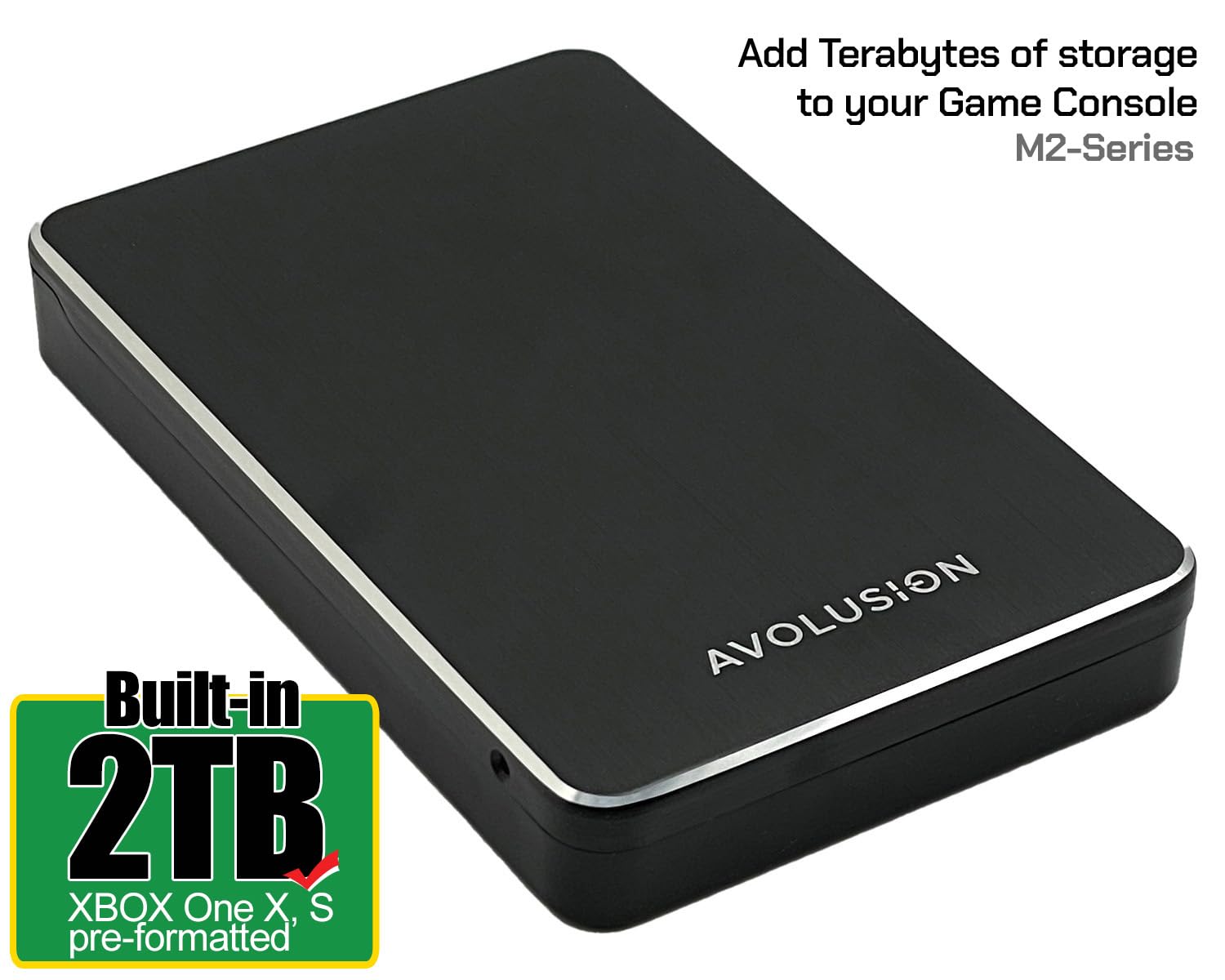 Avolusion M2 Series 2Tb Usb 3.0 Portable External Gaming Hard Drive (Compatible With Xbox One, Pre Formatted)   2 Year Warranty