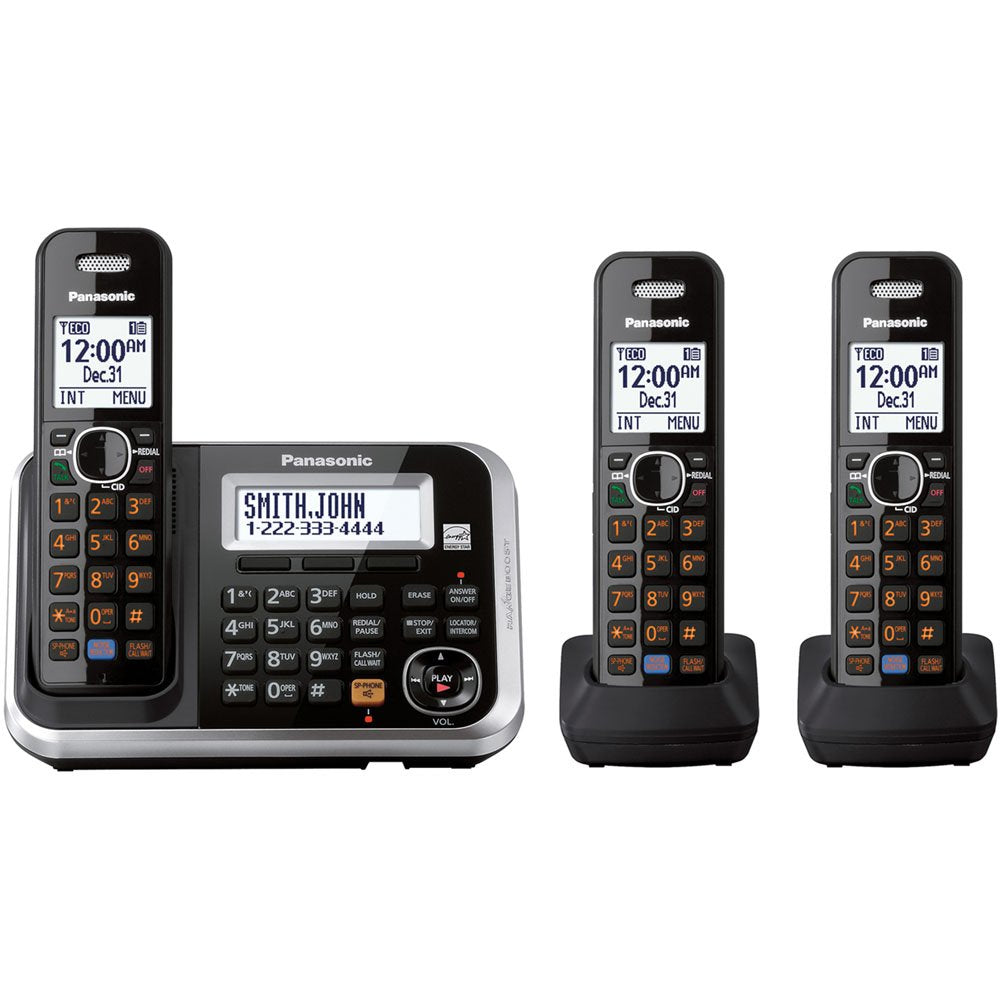 Panasonic Kx Tg6843 Dect 6.0 Expandable Digital Cordless Answering System With 3 Handsets