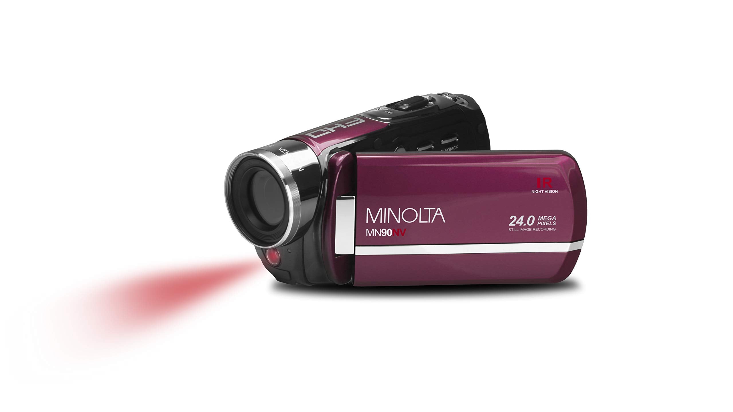 Minolta Mn90Nv M Mn90Nv Full Hd 1080P Ir Night Vision Camcorder (Maroon)