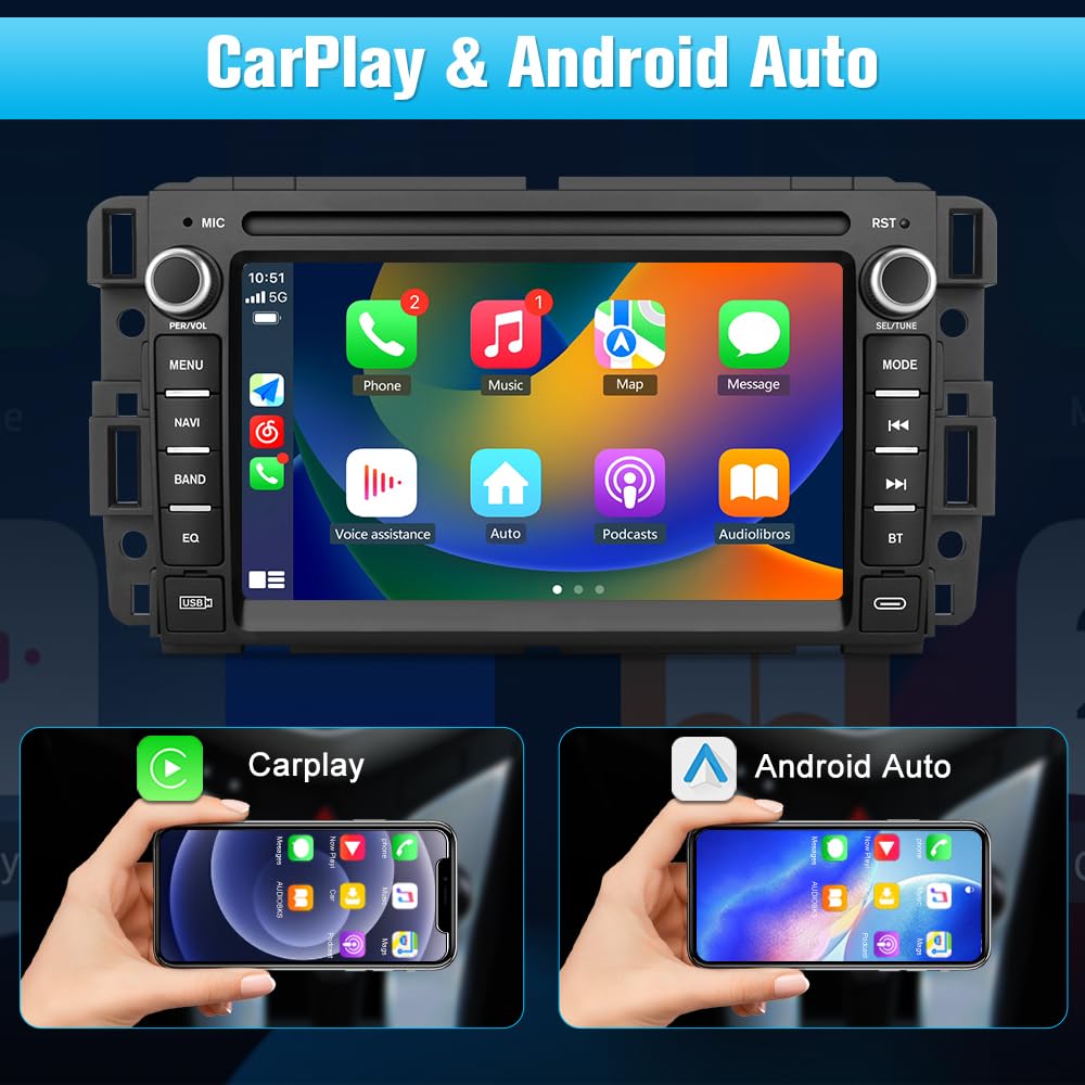 Awesafe Car Stereo For Chevrolet Silverado Gmc Sierra Yukon 2007 2013, Android Gps Navigation Head Unit Radio Replacement With C