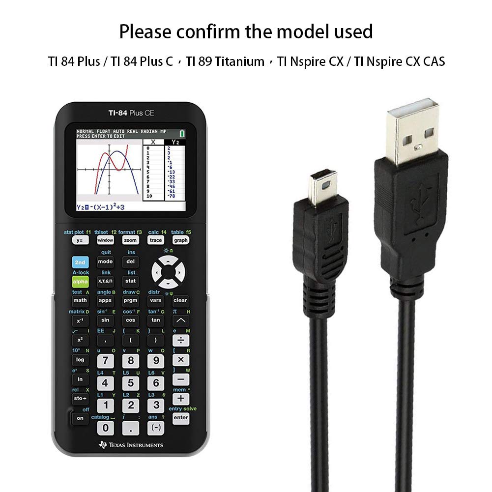 Usb Cable Compatible With Ti 84 Plus / Ti 84 Plus C Silver Edition,Ti 89 Titanium, Ti Nspire Cx / Ti Nspire Cx Cas Graphing Calc