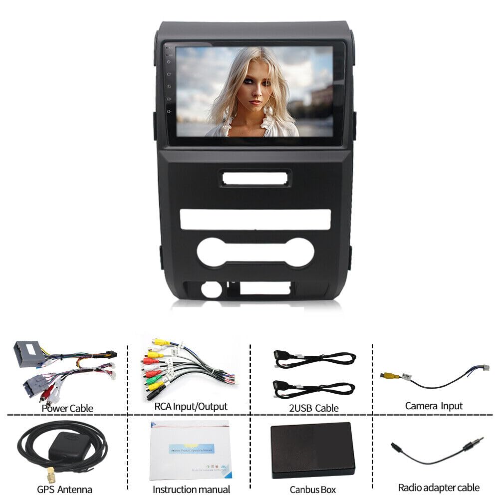 Ewlsac Car Radio Stereo For Ford F150 2009 2014 Android 13 9 Inch Screen Car In Dash Gps Navigation Ram 2Gb Rom 32Gb Wireless Ca