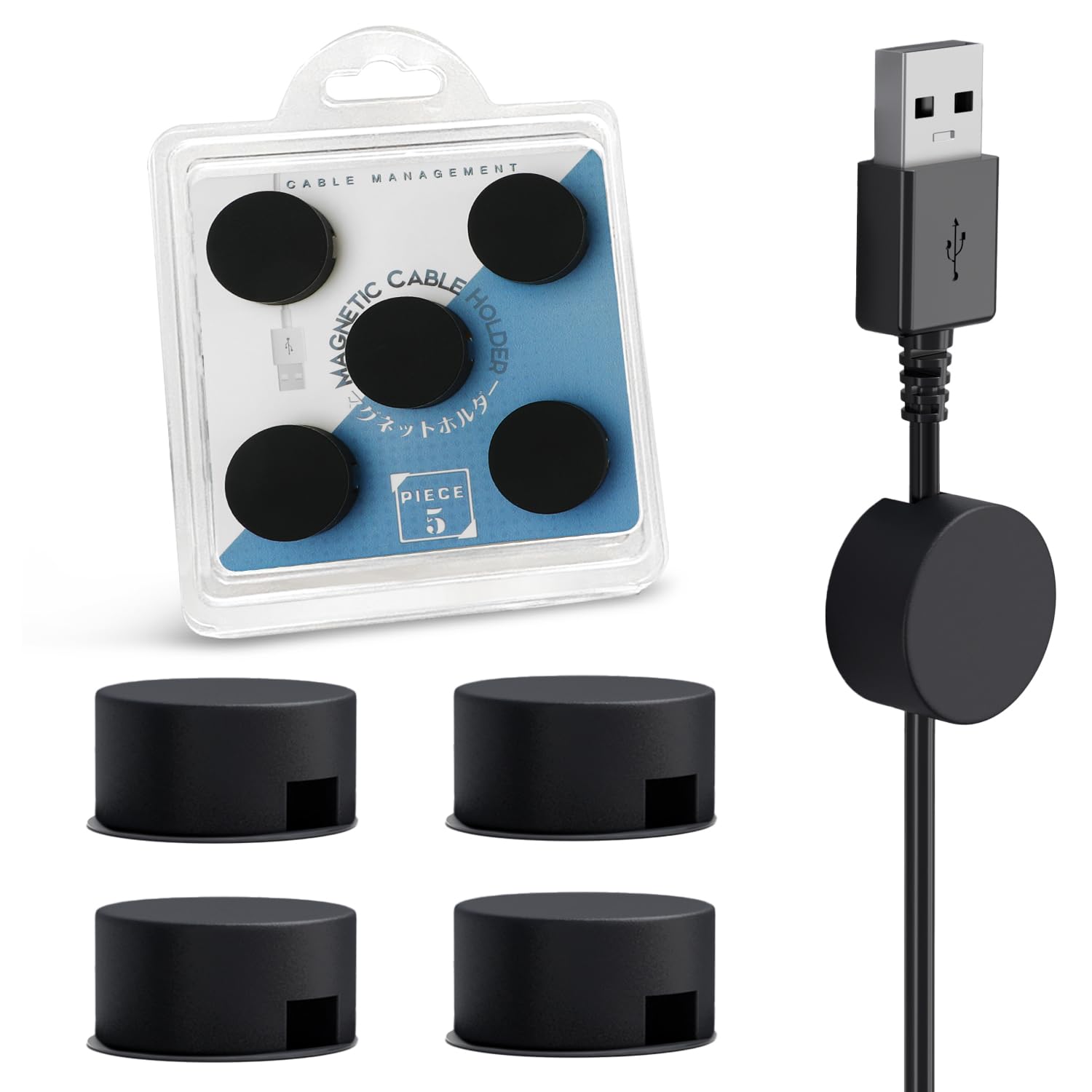 Xuuza Magnetic Cord Holder Silicone, 5 Pack Magnetic Cable Organizer Electronic Clip Wire Holders For Cords, Cable Management Cl