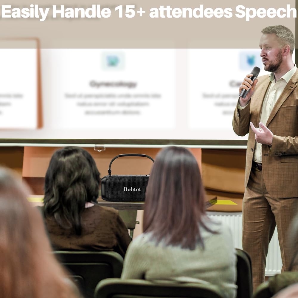 Portable Karaoke Machine For Adults, Speaker With Microphone Wireless, Ipx6, Speaker With Lights, Deep Bass, Three Echo Levels,I