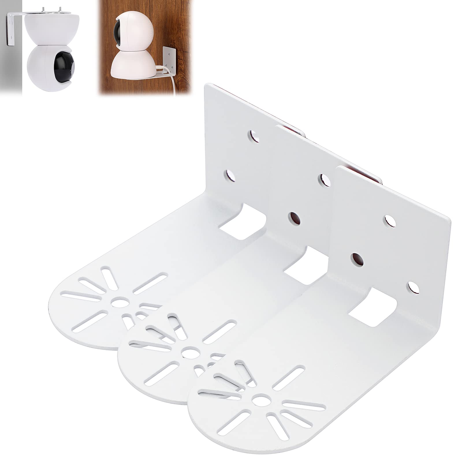 Sumnacon 3Pcs Wall Mount Camera Shelf  Metal Small Wall Shelf With Adhesive,Universal Small Floating Shelf For Security Cameras,