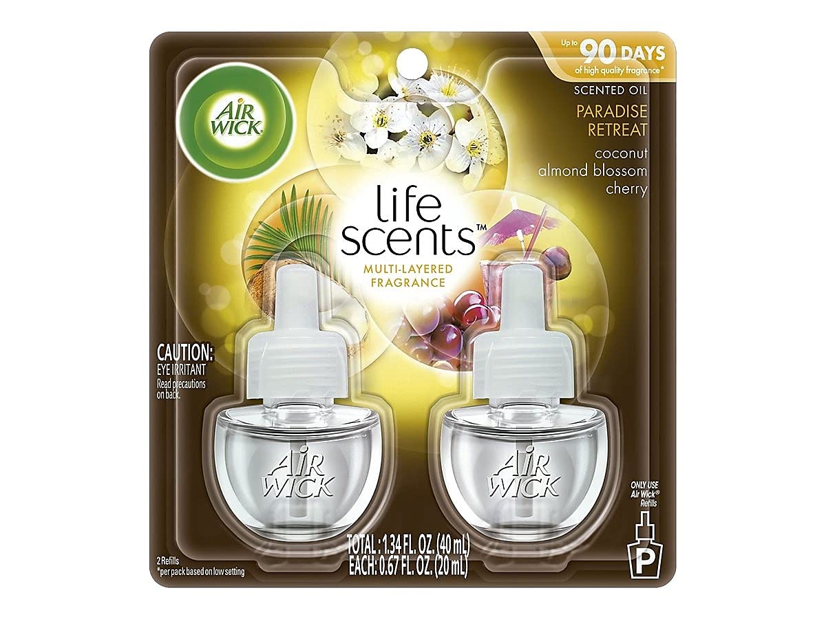 Air Wick Plug In Scented Oil Refill, 2Ct, Paradise Retreat, Air Freshener, Essential Oils