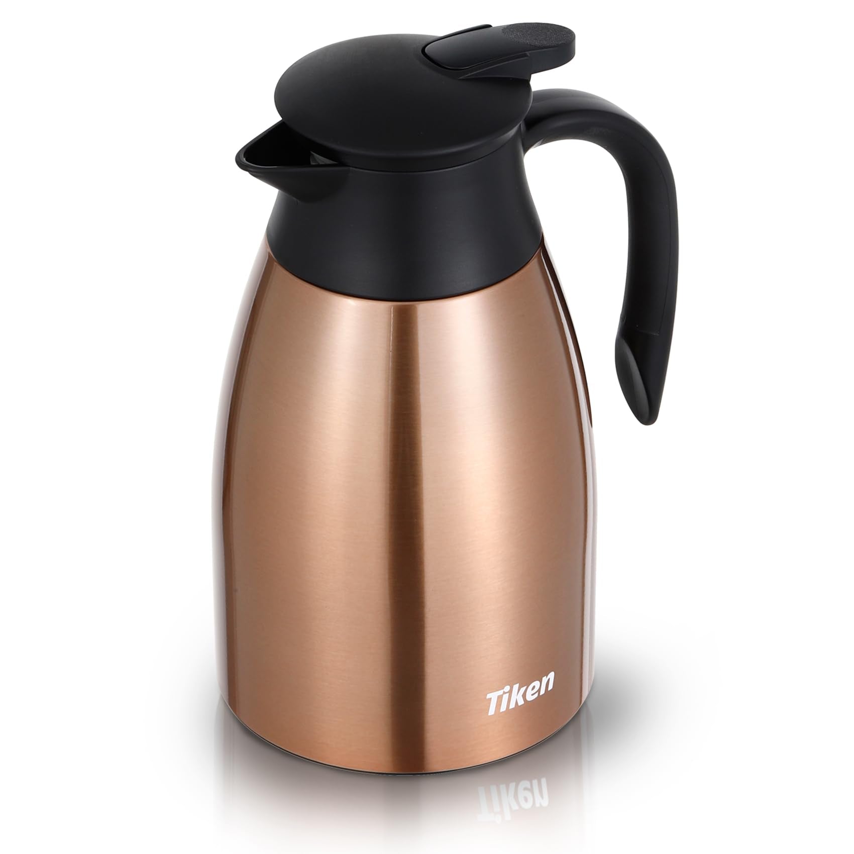 Tiken 51 Oz Thermal Coffee Carafe, Stainless Steel Insulated Vacuum Coffee Carafes For Keeping Hot, 1.5 Liter Beverage Dispenser