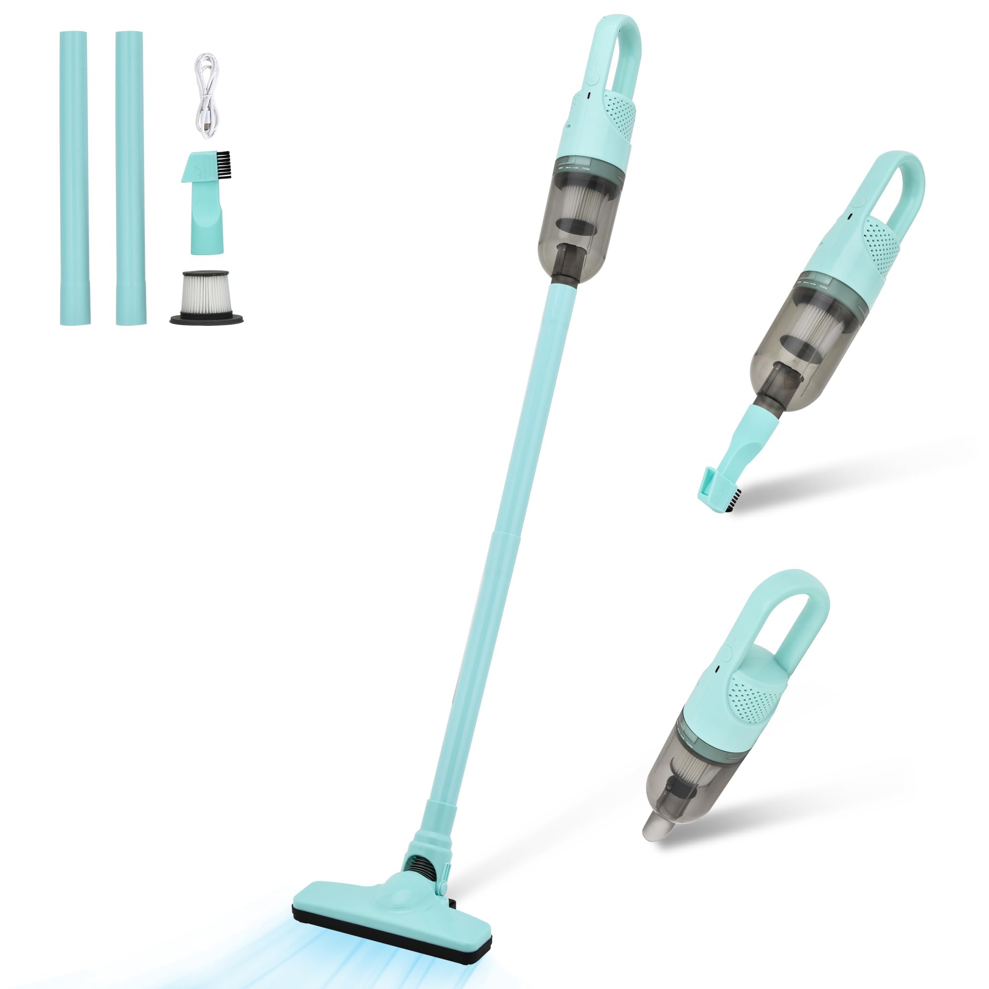 Sippon Cordless Vacuum Cleaner, 2 In 1 Lightweight Stick Vacuum W/100W Powerful Motor & Led Display, Portable Handheld Vacuum Fo