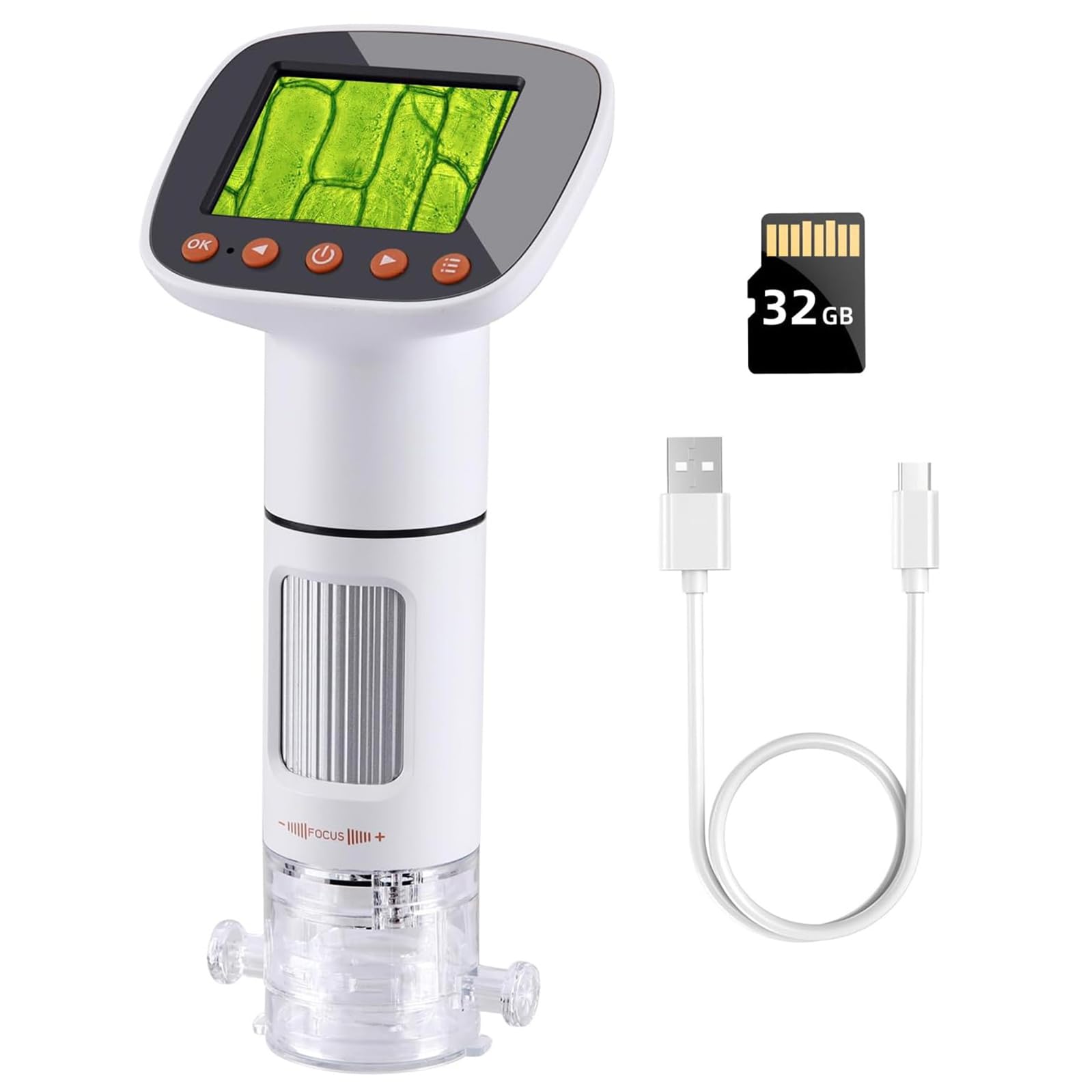 Koolertron 2 Inch Handheld Digital Microscope With Lcd Screen, Pocket Microscope With 32G Card For Kids And Adults,50X 1000X Mag