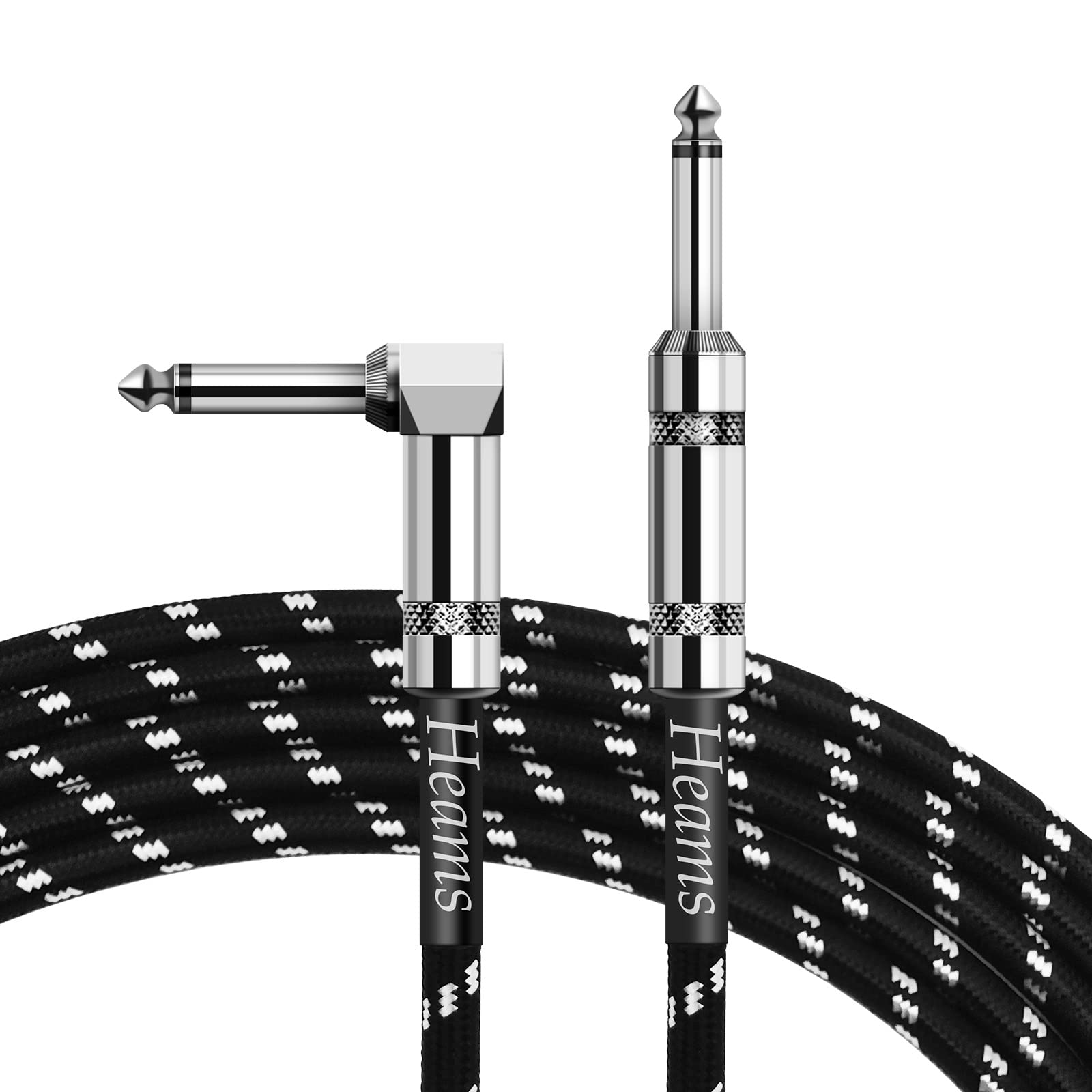 Heams Premium 15 Ft Guitar Cable, 1/4 Inch Instrument Cable  Noise Free And Long Lasting Guitar Chord  Amp Cord For Bass, Electr