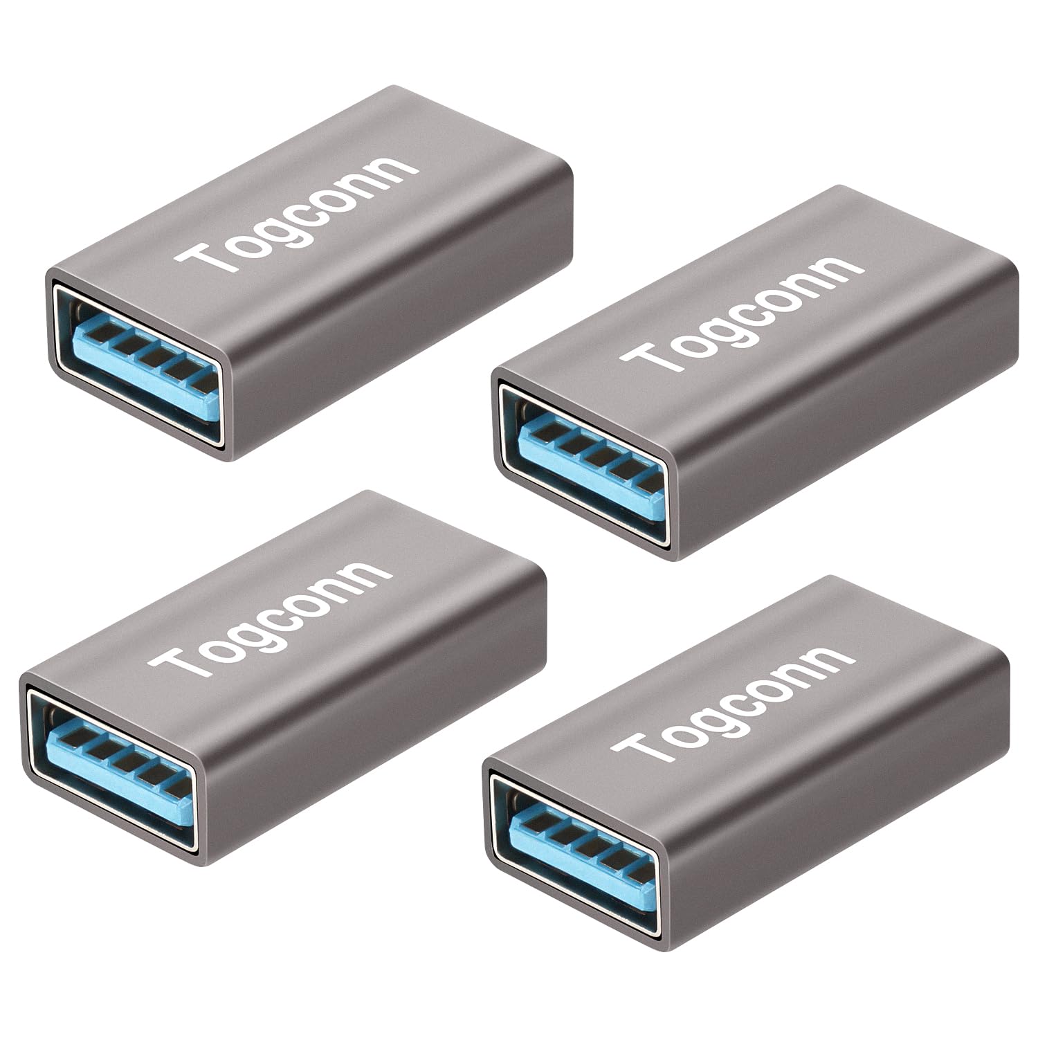 Togconn Female To Female Usb Adapter(4 Pack), Usb Type A 3.0 Female To Female 3.0 Cable Coupler, High Speed Usb Extension Connec