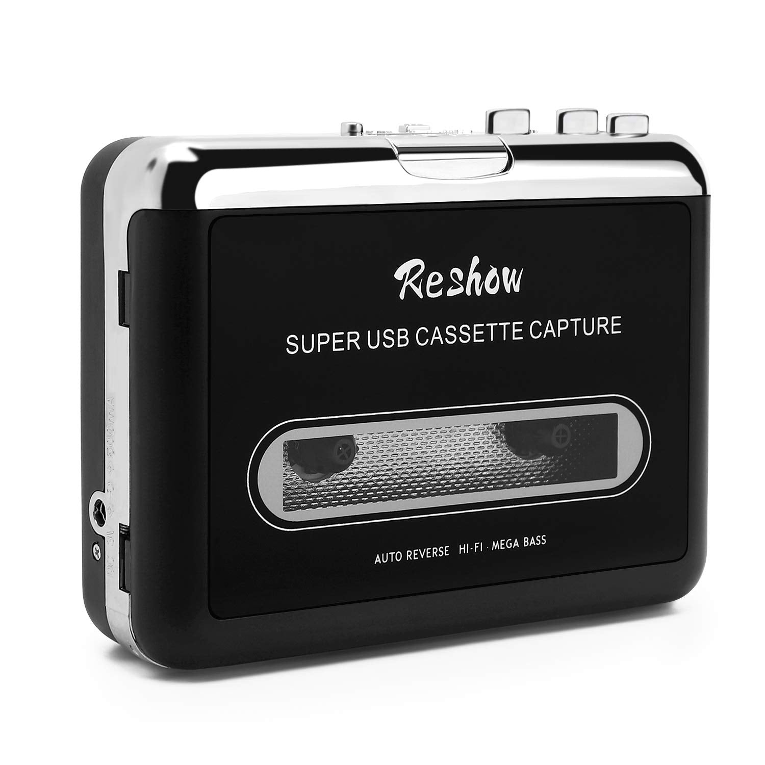 Reshow Cassette Player � Portable Tape Player Captures Mp3 Audio Music Via Usb � Compatible With Laptops And Personal Computers � Convert Walkman Tape Cassettes To Ipod Format (Black)