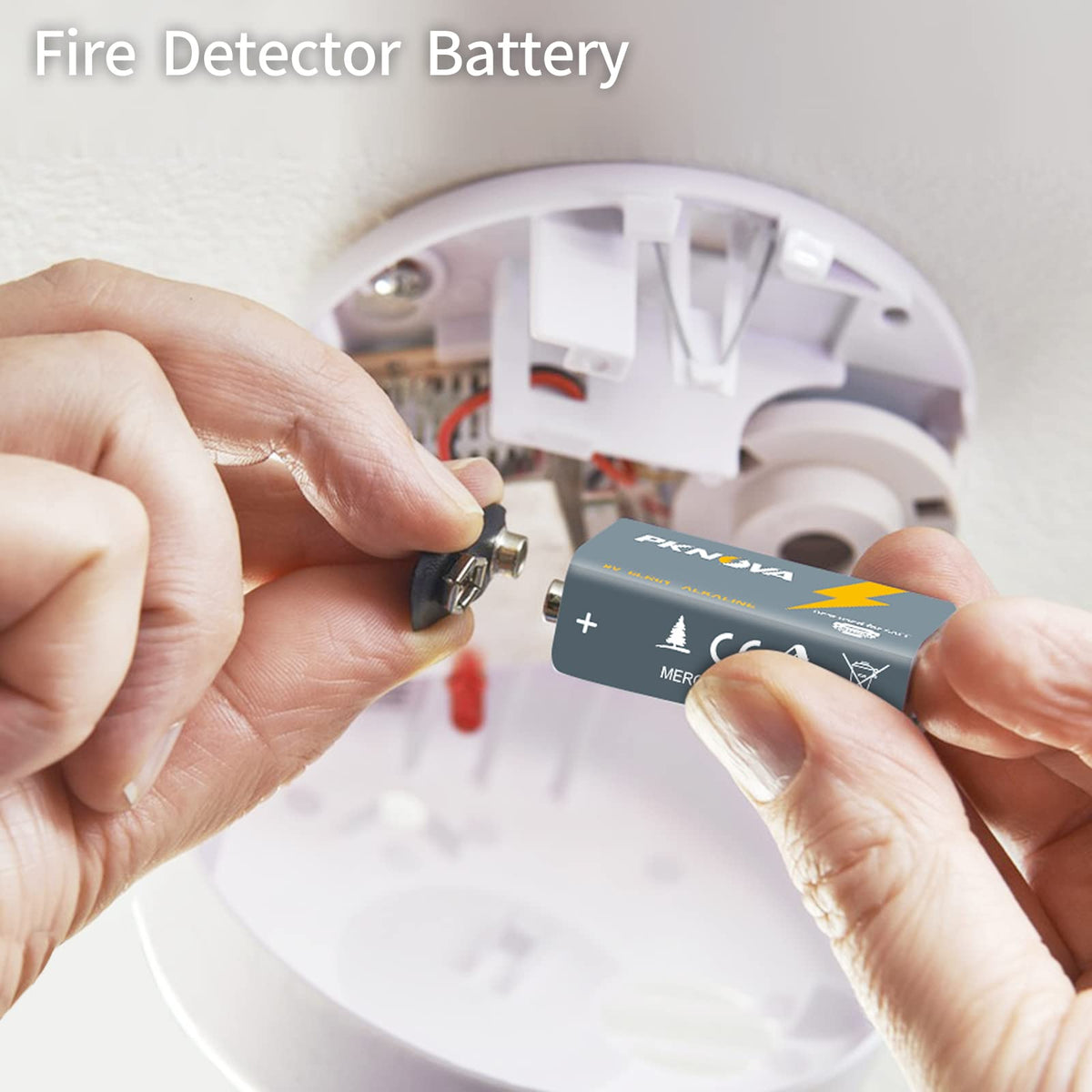 Pknova 9v Batteries Alkaline 9 Volt Square Battery For Smoke Detector