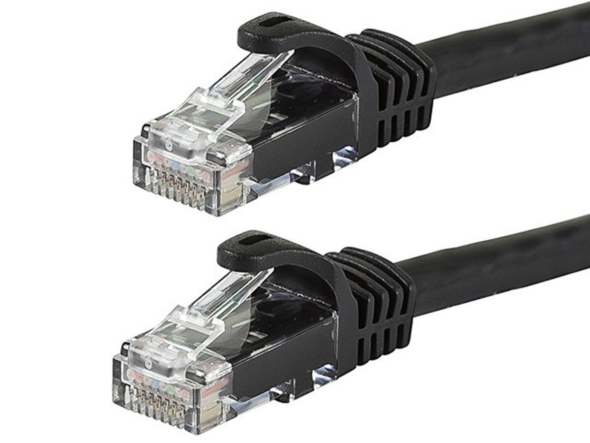 Monoprice Cat6 100Ft Black Patch Cable Utp 24Awg 550Mhz Pure Bare Copper Snagless Rj45 Flexboot Series Ethernet Cable
