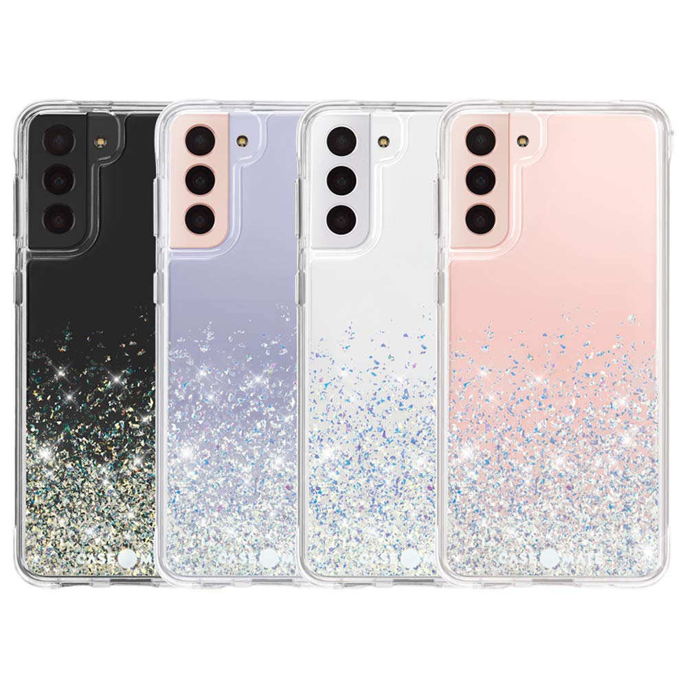 Case Mate Samsung Galaxy S21 Case   6.2'' Twinkle Ombre Stardust   10Ft Drop Protection With Wireless Charging   Luxury Bling Gl