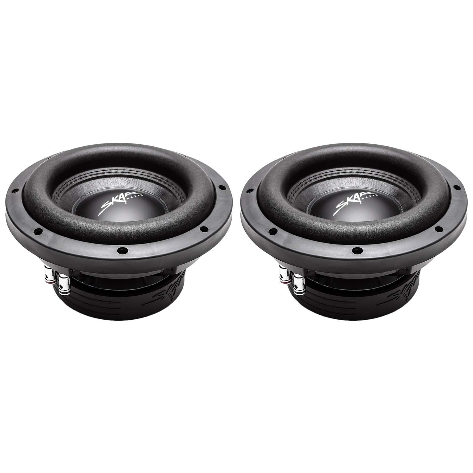(2) Skar Audio VD-8 D2 8 600W Max Power Dual 2 Ohm Shallow Mount Subwoofers, Pair of 2