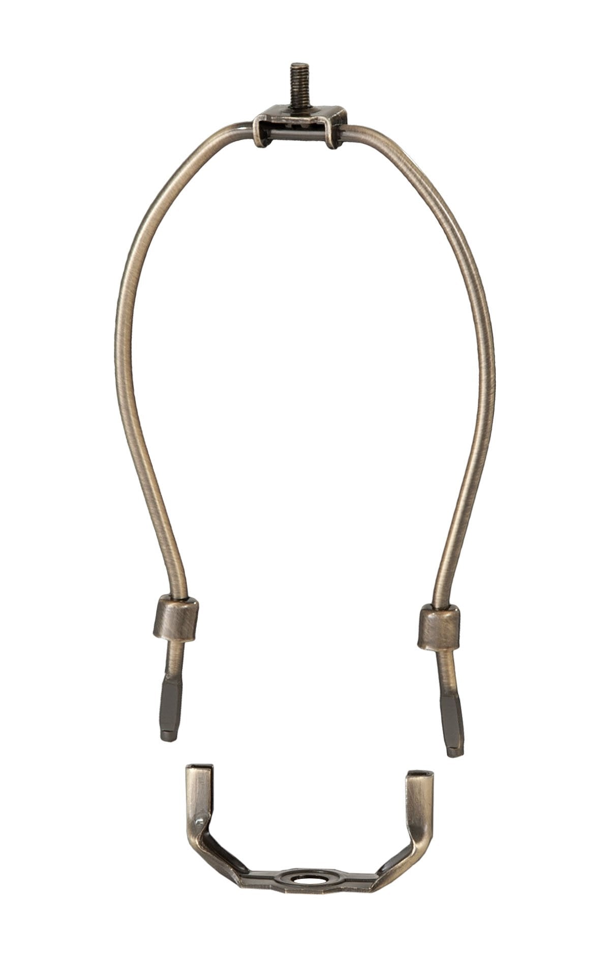 B&P Lamp 9 Inch Heavy Duty Lamp Harp, Antique Brass Finish