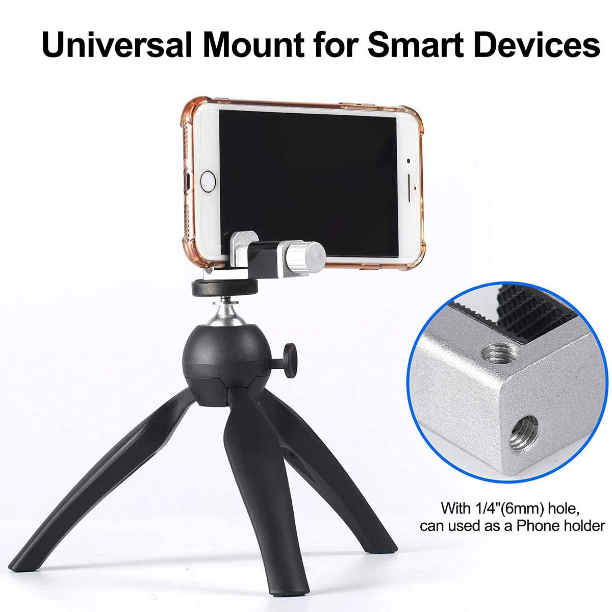 Zzhxsm 4Pcs Phone Screen Clamps 15Mm Max Width Adjustable Bracket Portable Phone Fastening Clamps Clip For Most Phone And Tablet