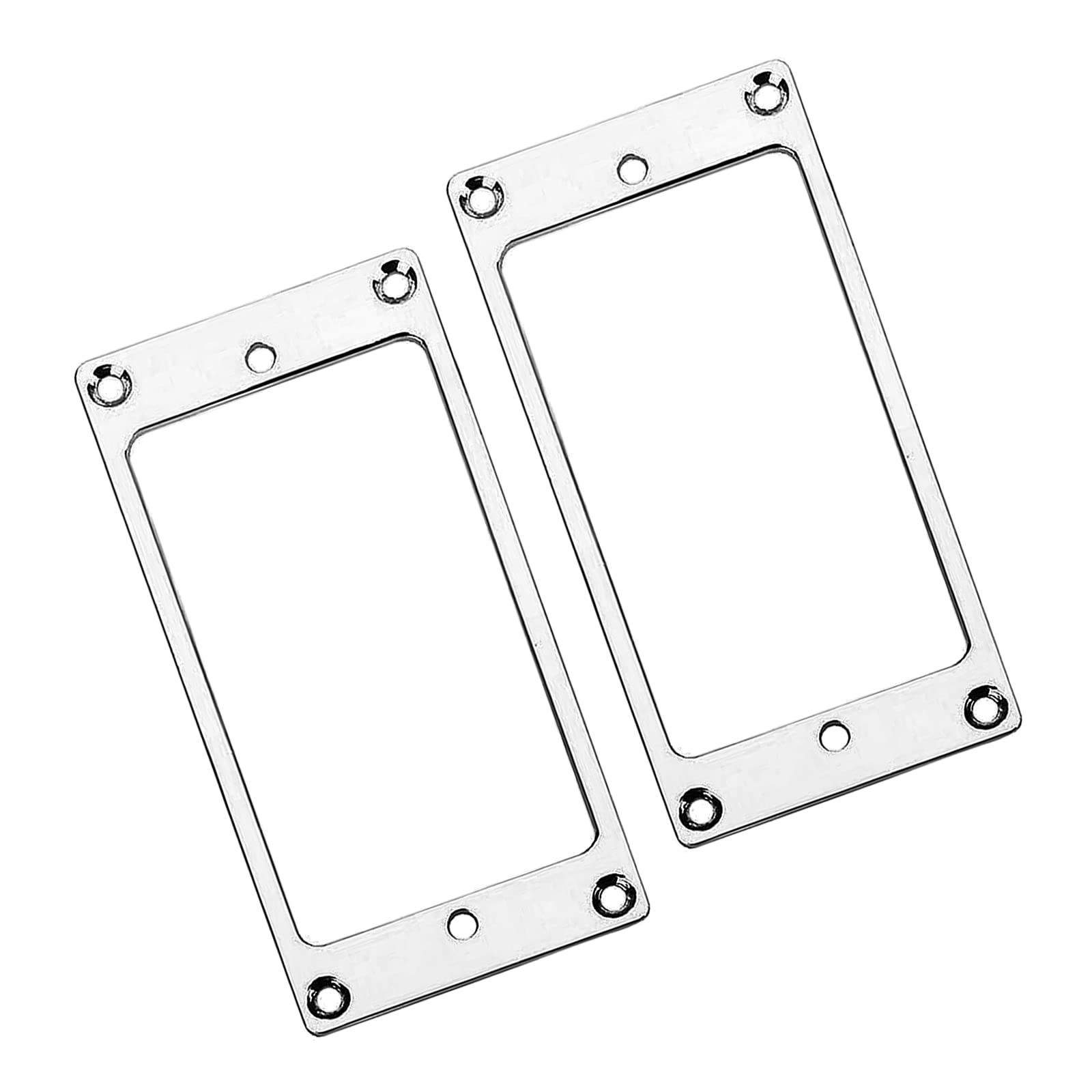 Cheerock Chrome Humbucker Pickups Cover Mounting Ring Set Replacement Part Compatible With Flat Body Electric Guitar Or Precisio