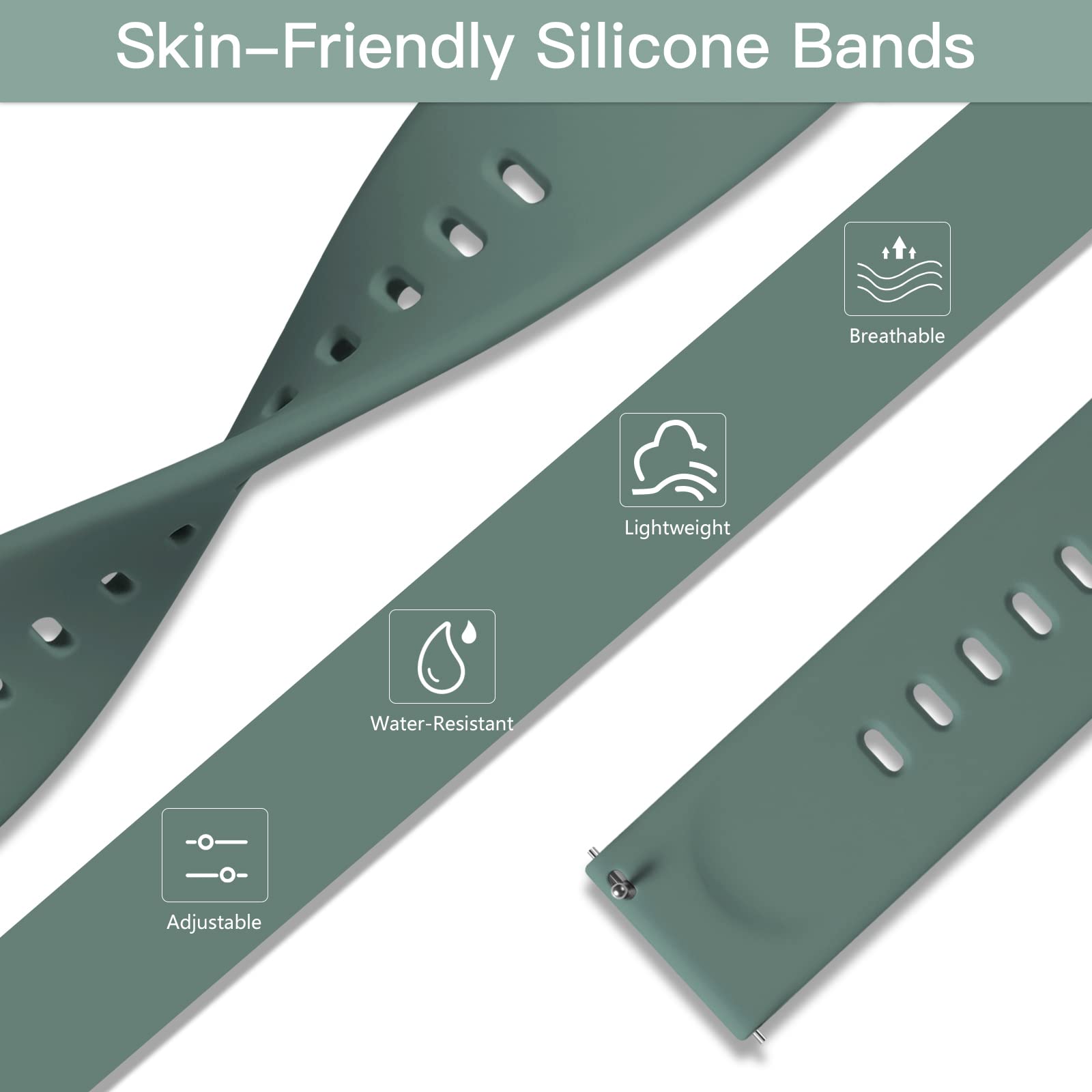 Witzon 6 Pack Bands Compatible With Fitbit Versa 2 Bands For Women Men, Soft Silicone Replacement Wristbands Sport Band For Vers