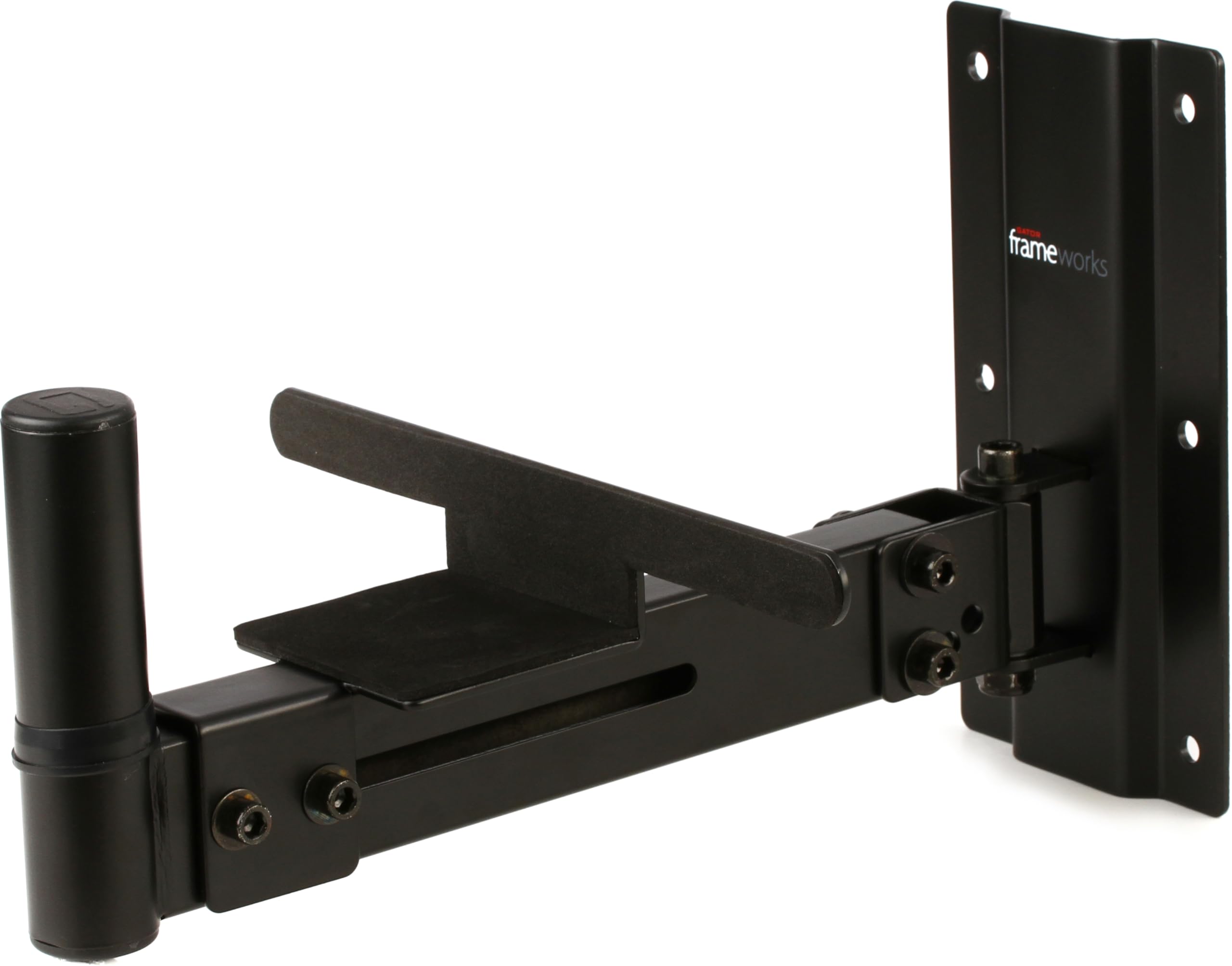 Gator Frameworks Adjustable Studio Speaker Wall Mount, Fits Both 38Mm & 35Mm Speaker Mounts - 100Lb Weight Capactiy, Black Finis