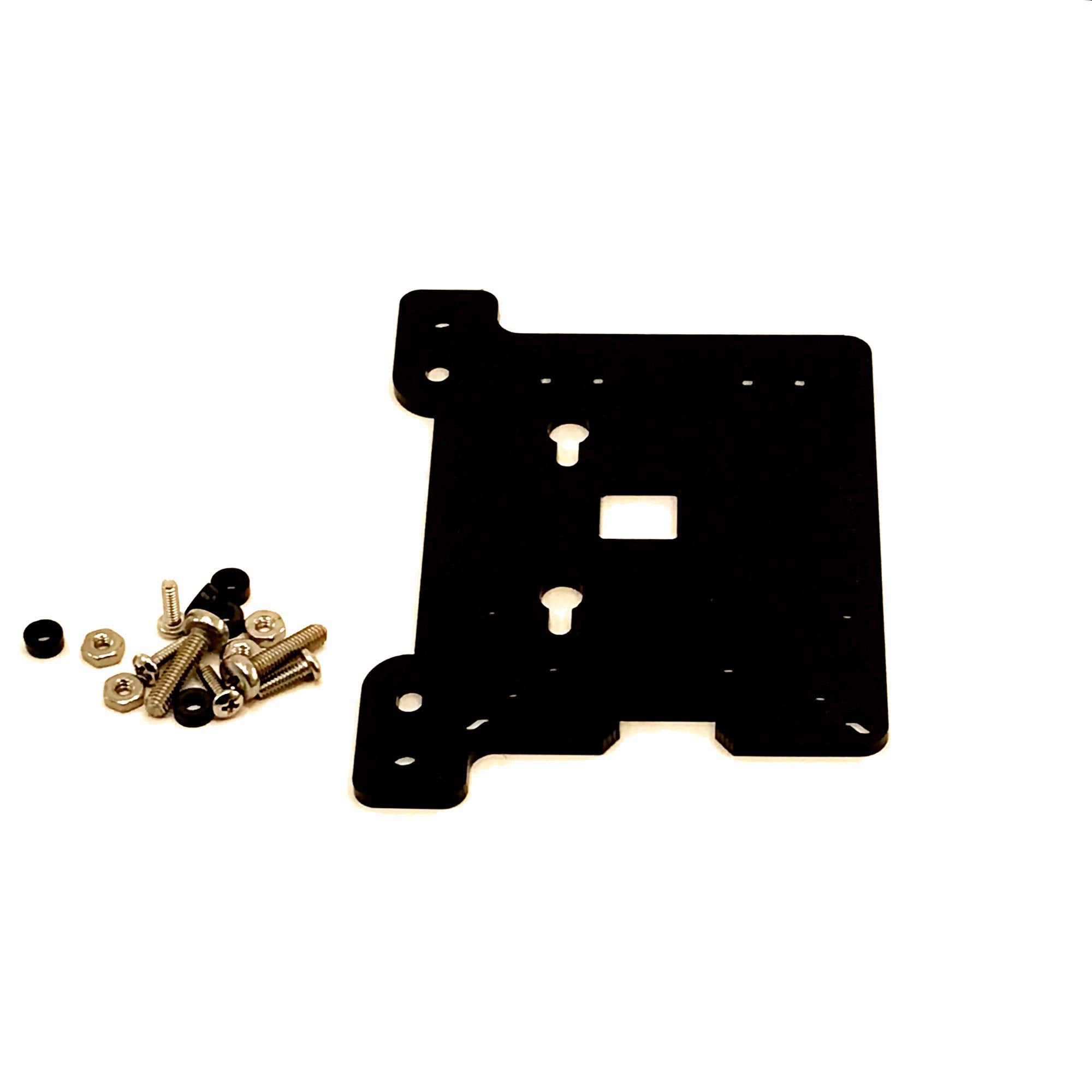Zebra Vesa Arm Mounting Plate   Acrylic   For Raspberry Pi5, 4 B, 3B+, 3, Pi 2, And Pi B+ Arduino: Black