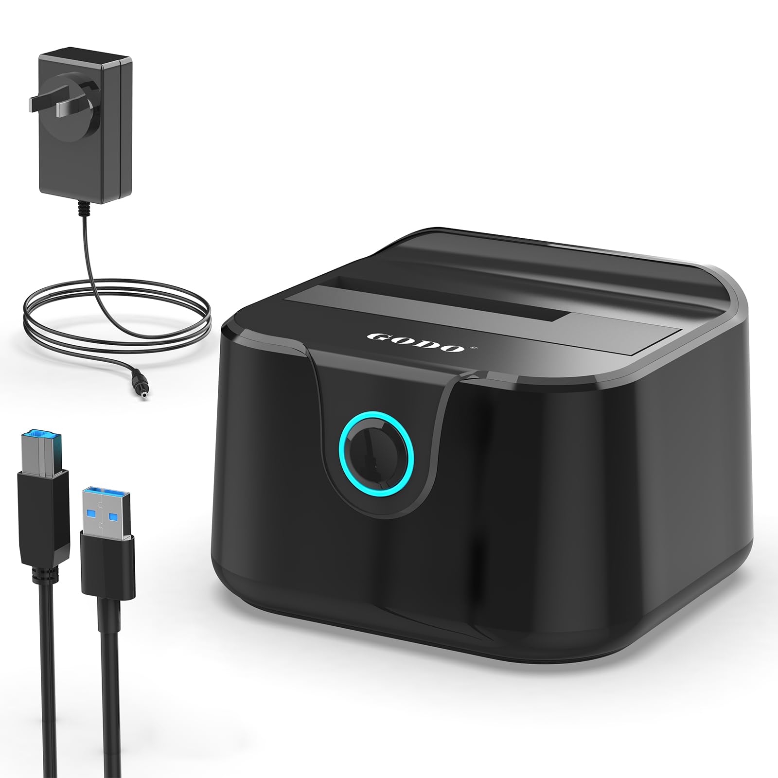 Godo Single Hard Drive Docking Station Usb 3.0 To Sata Iii For 2.5/3.5 Inch Hdd Ssd, External Hard Drive Dock With Uasp (5 Gbps)