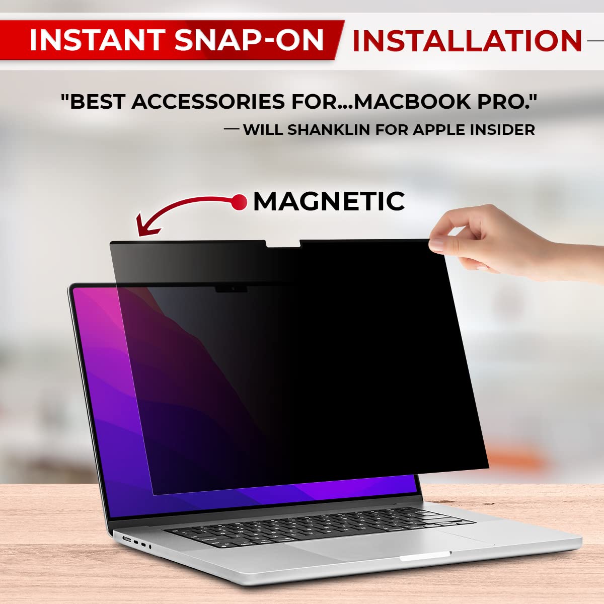 Sightpro Magnetic Privacy Screen For Macbook Pro 14 Inch (2021, 2022, 2023, M1, M2, M3, Pro, Max) Removable Laptop Privacy Filte