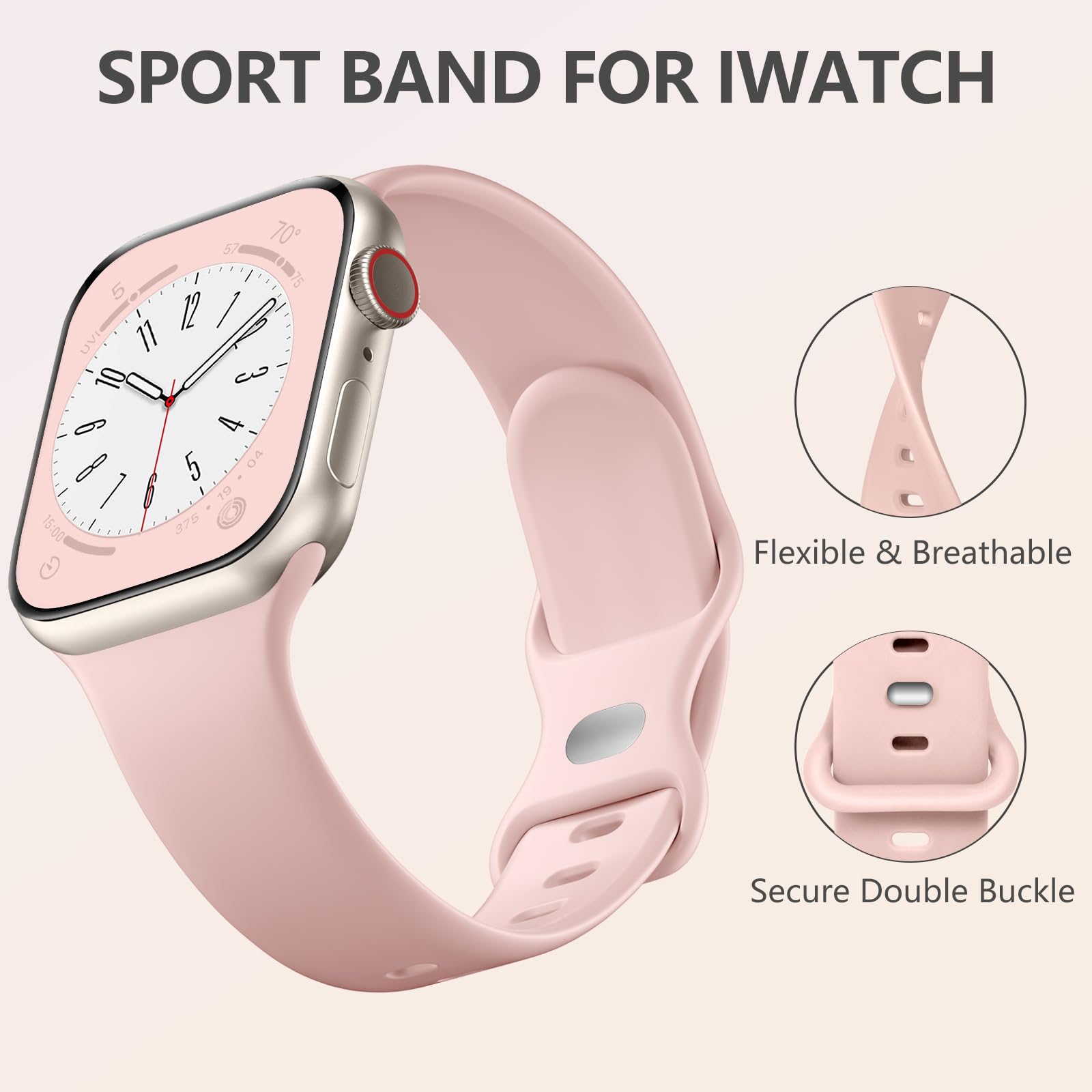 Daqin Sport Band Compatible With Apple Watch Band For Men Iwatch Bands 44Mm 45Mm 46Mm 42Mm 49Mm 41Mm 40Mm 38Mm, Soft Silicone St
