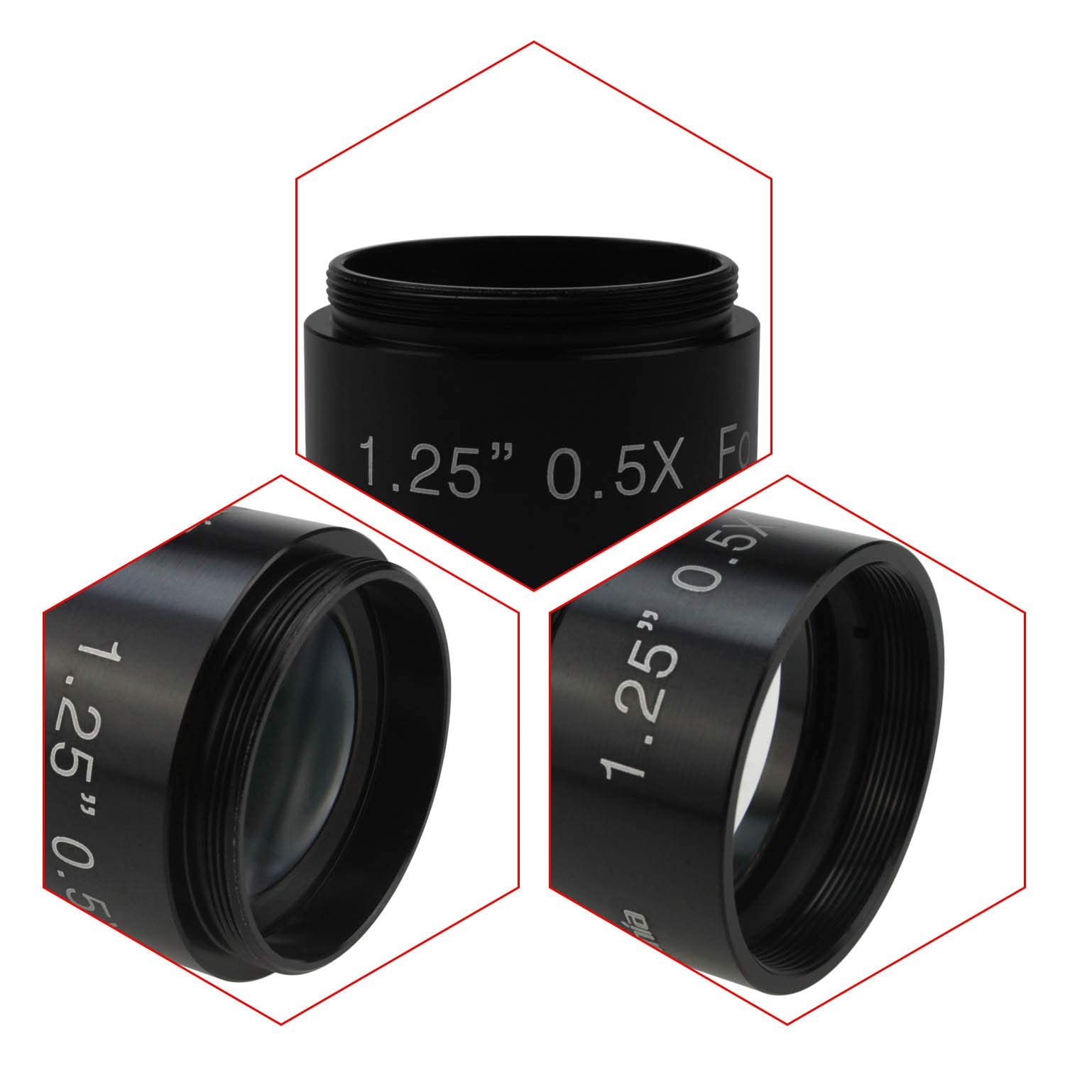 Astromania 0.5X Reducer For Photography And Observing   1.25'' Filter Thread (28.5X0.75Mm) On Both Sides   Reduces The Focal Len