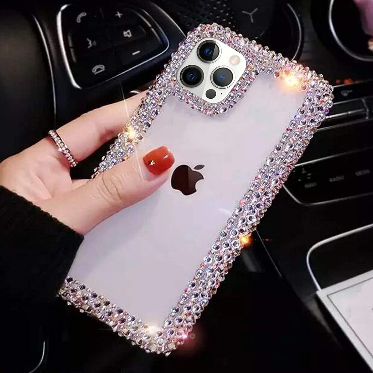 Bonitec Compatible With Iphone 13 Pro Max Case For Women Girls 3D Glitter Sparkle Bling Case Luxury Shiny Cute Crystal Charms Rh