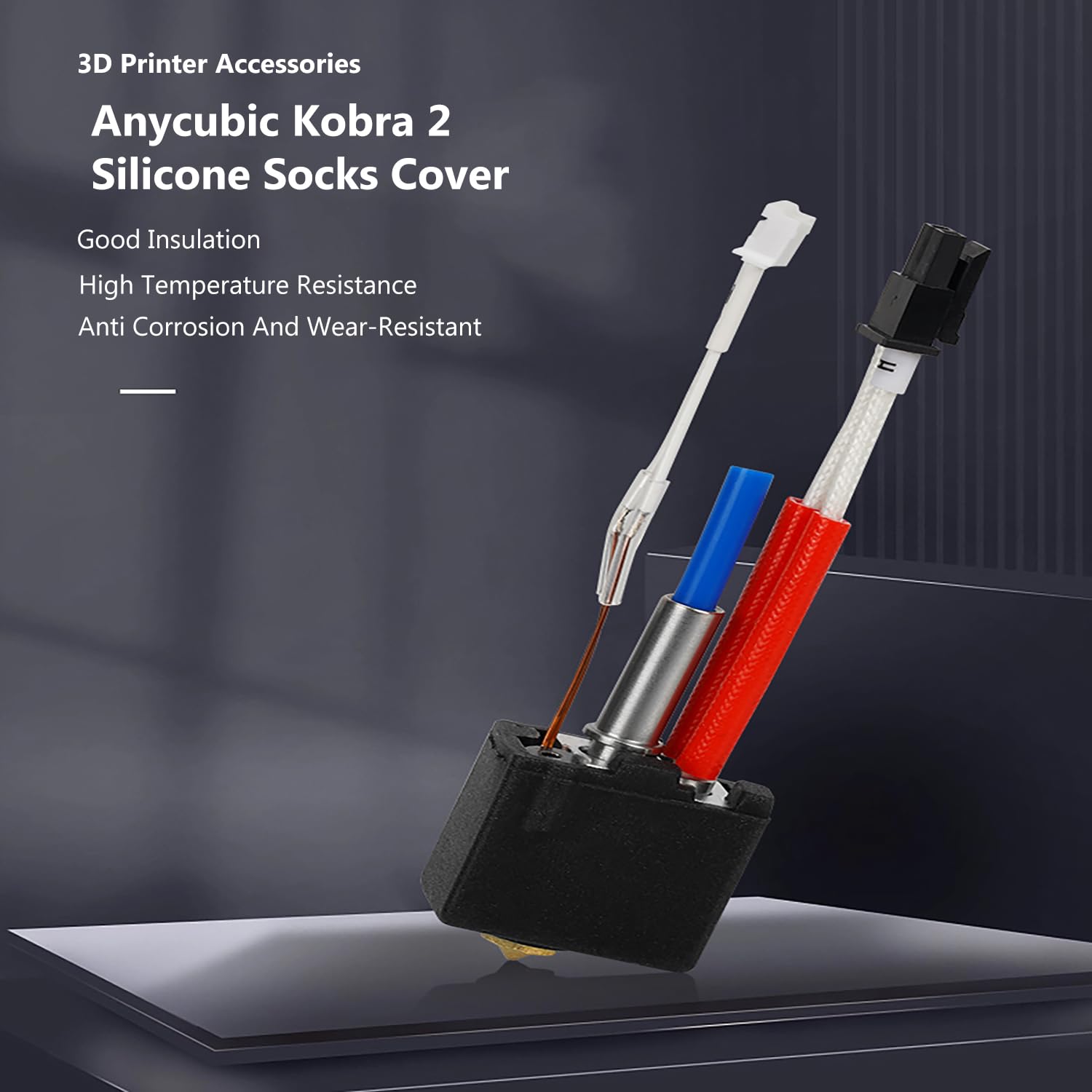4Pcs Silicone Socks Cover For 3D Printer Kobra 2/Kobra 2 Neo/Kobra 2 Pro/Kobra 2 Plus/Kobra 2 Max, High Temperature And Durable