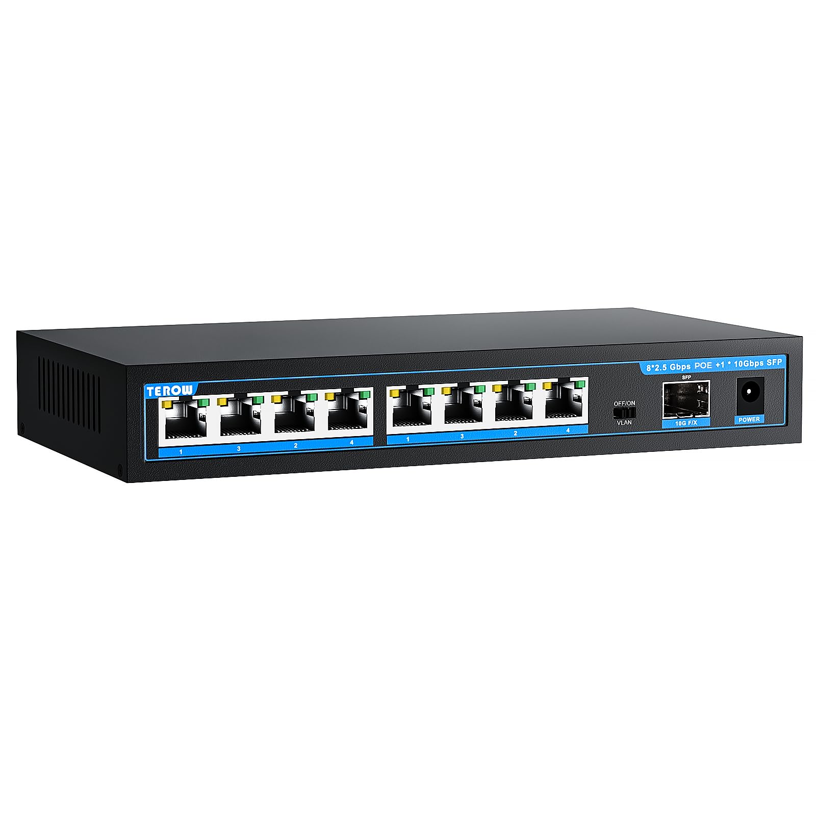 9 Port 2.5G Poe Ethernet Switch Unmanaged, 8 X 2.5G Poe Base T & 1 X 10G Sfp, Multi Speed Network Switch, Compatible With Gigabi